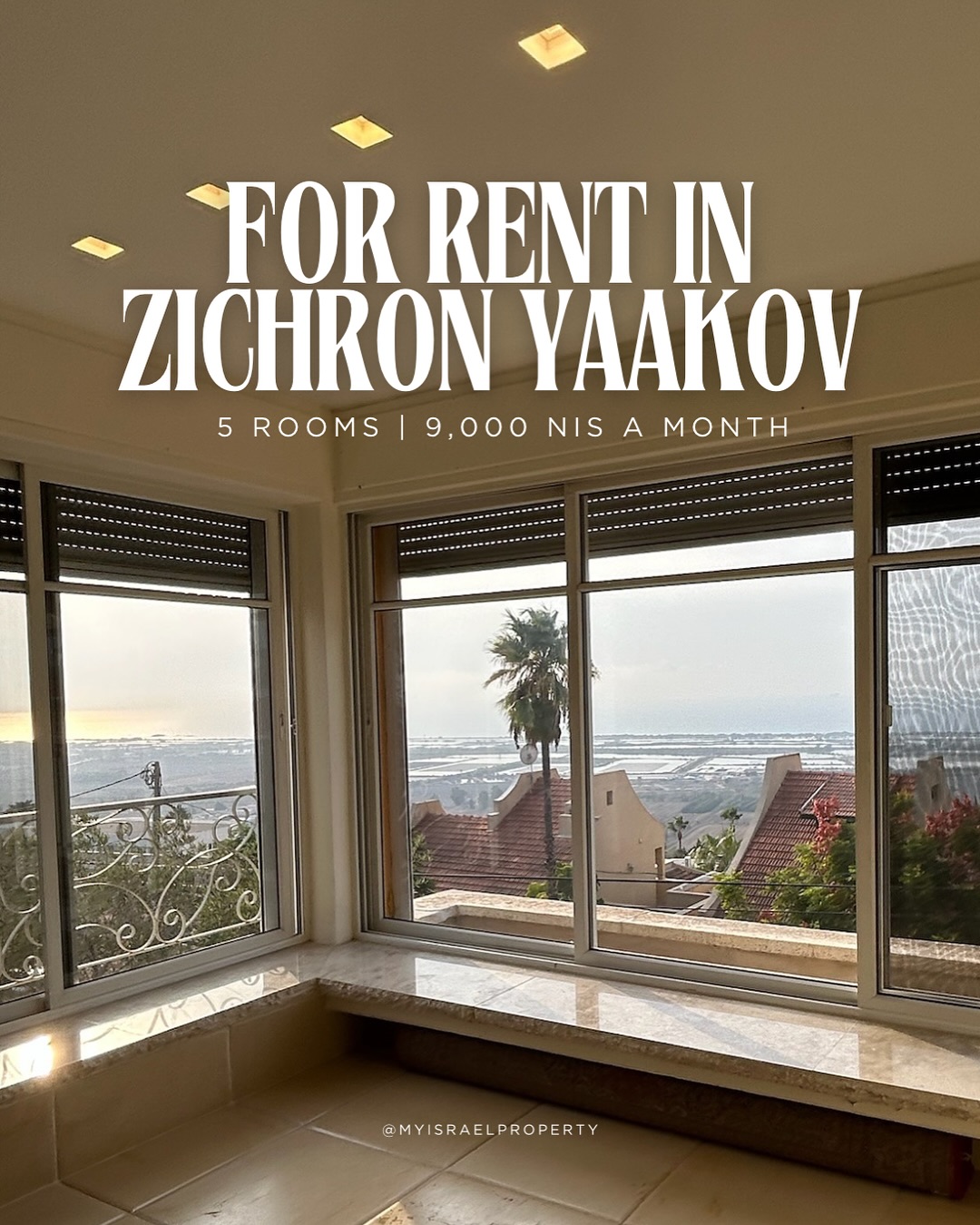 For Rent – Exclusive!
A bright and beautifully designed unit in the heart of Zichron Yaakov’s charming Moshava neighborhood. The home features 5 rooms, 3 full bathrooms, and a well thought-out, comfortable layout. Enjoy open sea views, tons of natural light from all four directions, and a peaceful location right across from a lovely park. Just a short walk to the town center, offering the perfect balance of convenience and quality of life.
Price: 9,000 NIS.
For more details, contact:
Maya – 054-664-9923