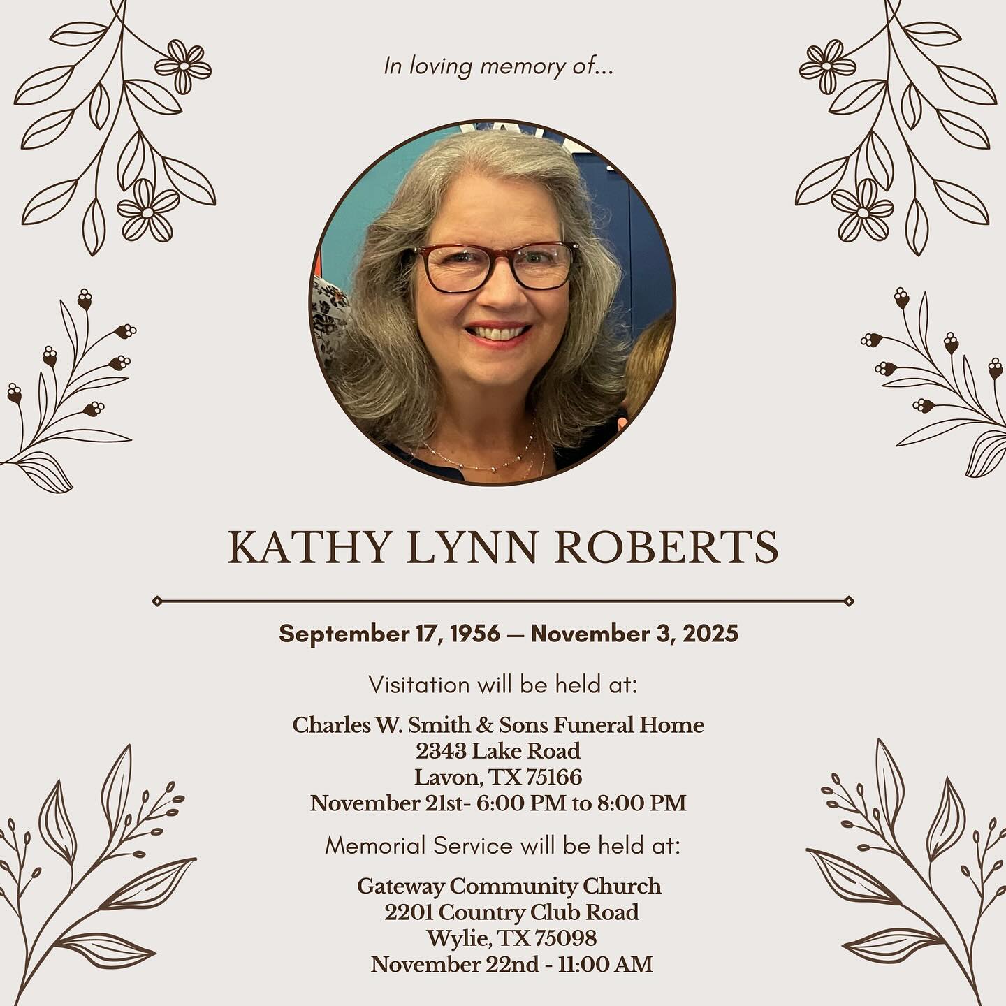 A couple of weeks ago we unexpectedly lost an incredible woman - my mother-in-law. Kara’s mom was an incredible example of Proverbs 31. A woman full of strength and wisdom. She loved her husband and family deeply. Pursued what was pure and righteous. She was always quick to help those in need and be generous with what she had. And most of all she lived in wonder, awe and fear of The Lord. We will miss her deeply. Our family aches in grief but our hope is that she is with Jesus and one day we will join her. We love you, Kathy.