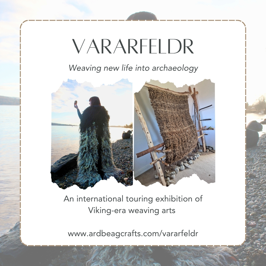 We are thrilled to announce that our second touring textile exhibition, "Vararfeldr", will be launched in 2026! Focusing on the imposing Viking-era luxury "ware cloaks" of the same name, the exhibition will feature 7 or more vararfeldir, all handmade by me and based on fragments described in archaeological reports, as well as an exploration of the history of these iconic garments, and the tools used to make them centuries ago. Visitors will even be able to try one of the cloaks on, and pose for photos as a Viking warrior of renown! We have already been booked into museums in Scotland, the Isle of Man, and Norway until the end of 2029! Keep an eye on www.ardbeagcrafts.com/vararfeldr for dates and further details.
#weaver #weaving #weaversofinstagram #fibreart #fibreartist #slowcraft #traditionalcraft #scottishwool #sustainablecraft #recycledwool #vikingcloak #vikingcraft #vikingweaving #vararfeldr #vikingreenactment