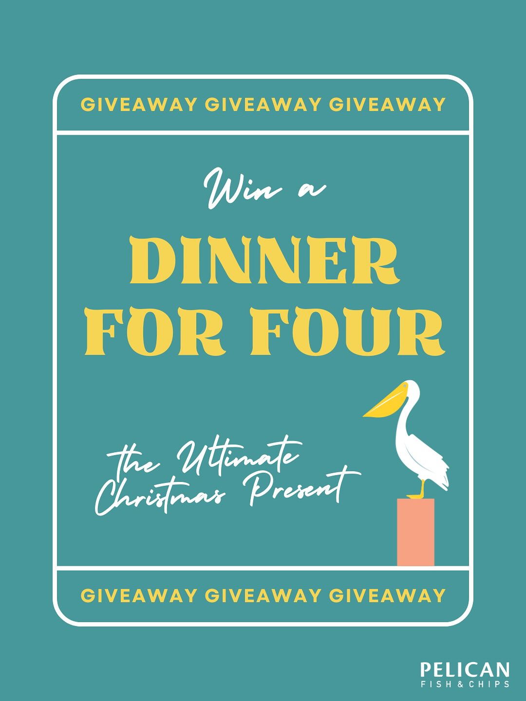 WIN a table for four ๐๐๐๐
Weโre kicking off the festive season with an amazing giveaway. Follow the steps to enter and you could win dinner for four - the ultimate Christmas present!
T&Cs apply. Winner announced 12 December ๐
#thepelicanfishandchips #christmasgiveaway #barnstaplefood #foodieuk #fishandchips
