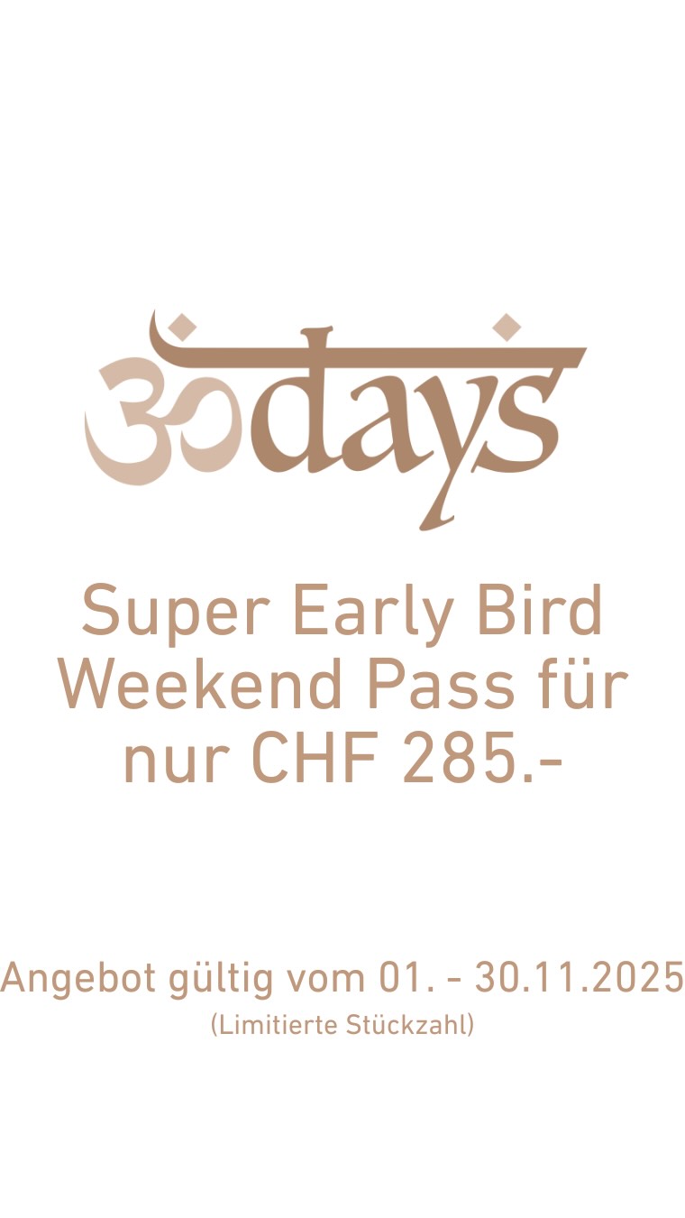 II S U P E R E A R L Y B I R D II
.
Schnapp dir jetzt noch eines der günstigsten Tickets für das Wochenende vom 6. bis 8. März 2026.
.
Ab dem 1. Dezember 2025 steigen die Preise wieder.
.
Und so kannst du ganz entspannt den Jahreswechsel geniessen.
.
.
#yoga #yogafestival #sale #blackfriday #blackweek