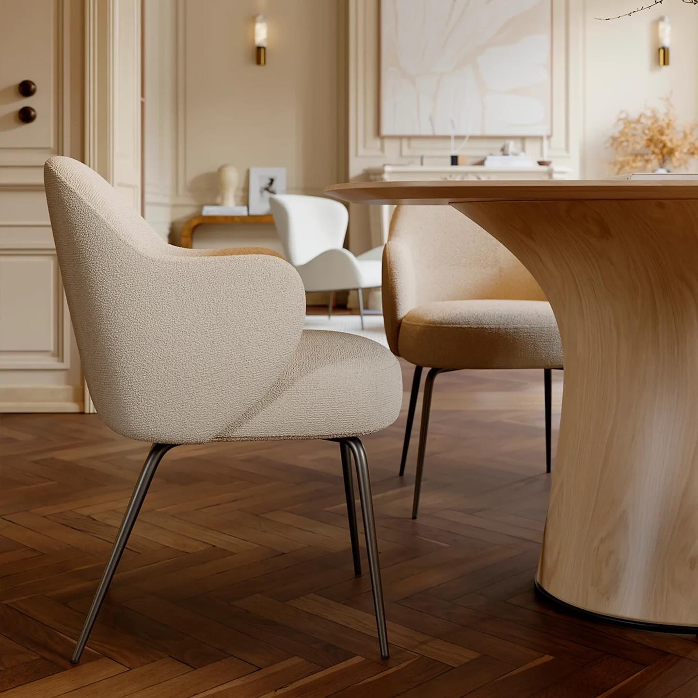 Dan‑Form uus BAE tool on täiuslik kombinatsioon mugavusest, elegantsist ja funktsionaalsusest. Tool kutsub istuma, pakkudes samas tugevat karakterit igasse interjööri – olgu see luksuslik kodu, kontor või boutique-hotell.
Disainitud Morten Georgseni poolt.
Uuri lisa meie kodulehelt