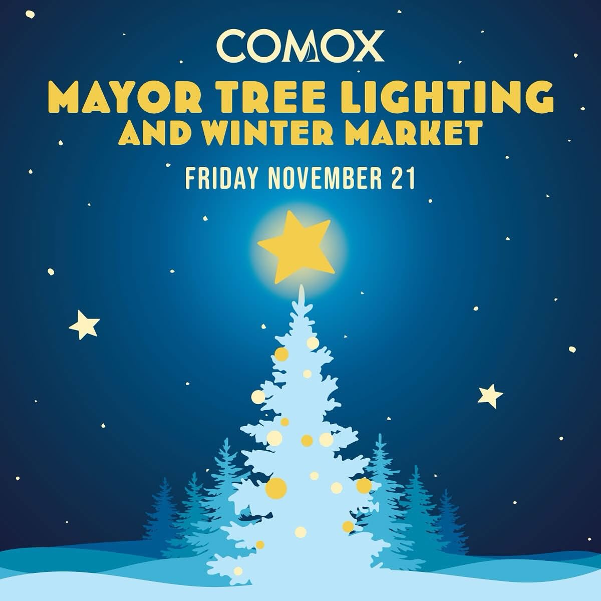 We are looking forward to the Mayor Tree Lighting and Winter Market this Friday! Our Comox Shop will be open until 7.