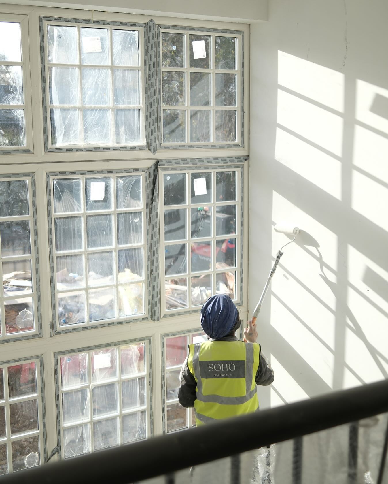 Decorating underway at the Bourne End project.
SOHO Developments | High-end residential extensions, loft conversions & full refurbishments