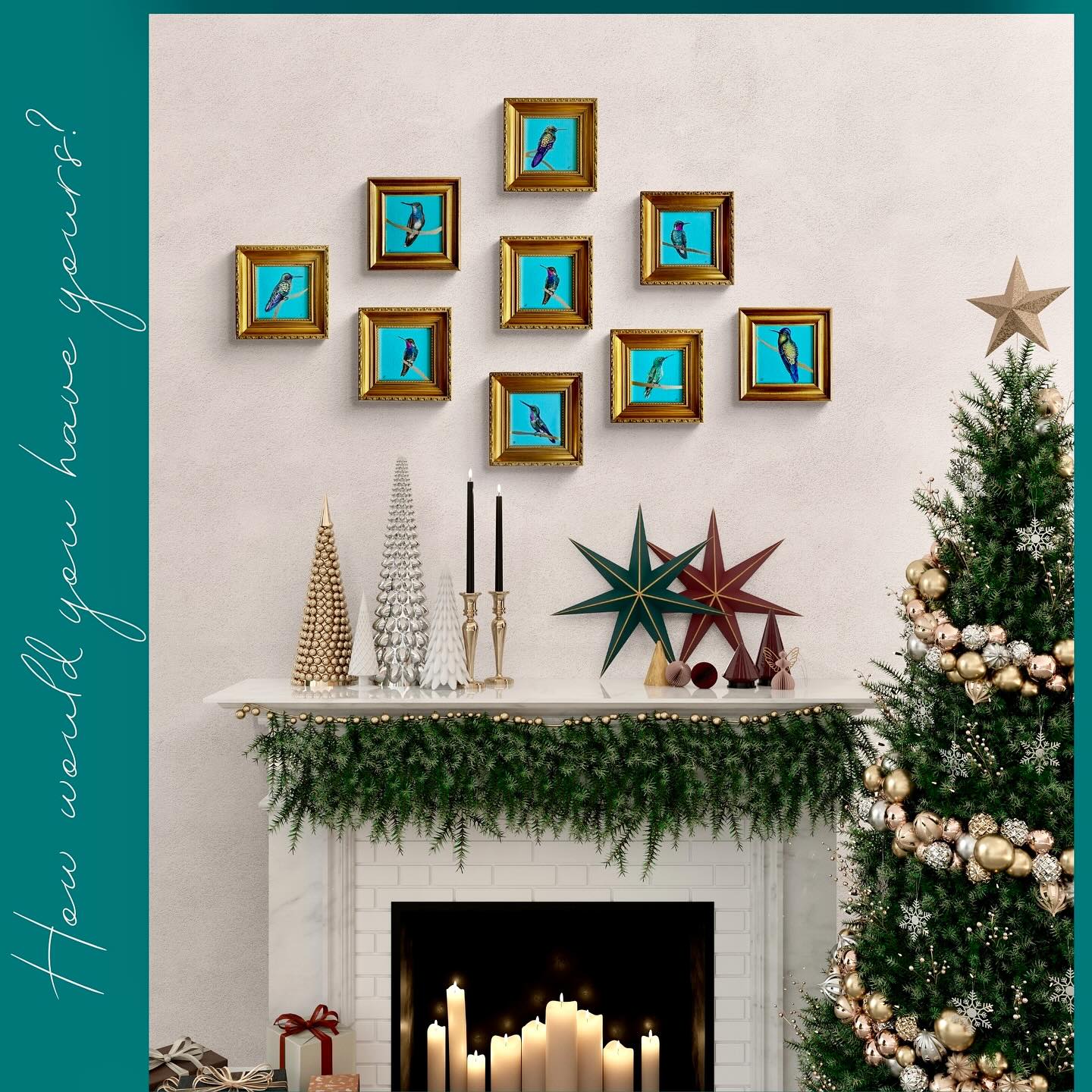 What's your perfect hummingbird arrangement? Solo showcases, cozy nook gatherings, or statement feature walls!
The perfect gift this Christmas 🎄
24x24cm
£595
@thehydegallery @saatchiart #christmasgiftideas #2025 #christmas #gold #unique #gifting #available #saatchiartcollector #collector #giftguide #christmas