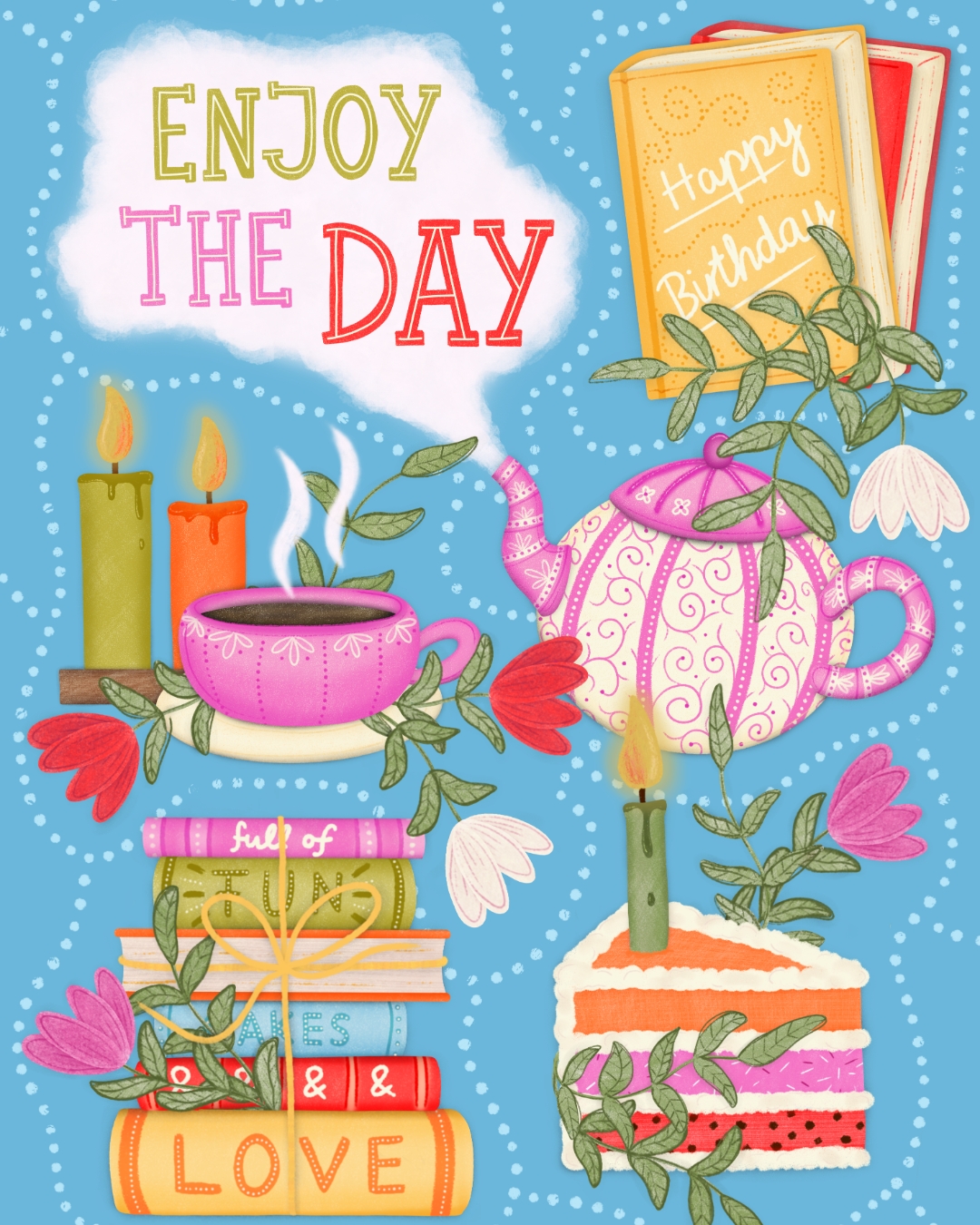 Stacks of books and a cozy cup of tea plus a piece of cake, of course! 📚🍰 This cheerful birthday card blends comfort and celebration, perfect for any book lover who loves slow moments, sweet treats, and vibrant colors.
For surface pattern design collaborations, please contact me directly at design@franzispeer.com or through my agency @advocateart01
#booklover #books #licensing #artlicensing #freelanceillustrator #artistsofinstagram #greetingcarddesigns #illustrationartists #halloweendesign #trendingart #illustrators #artists #surfacedesigners