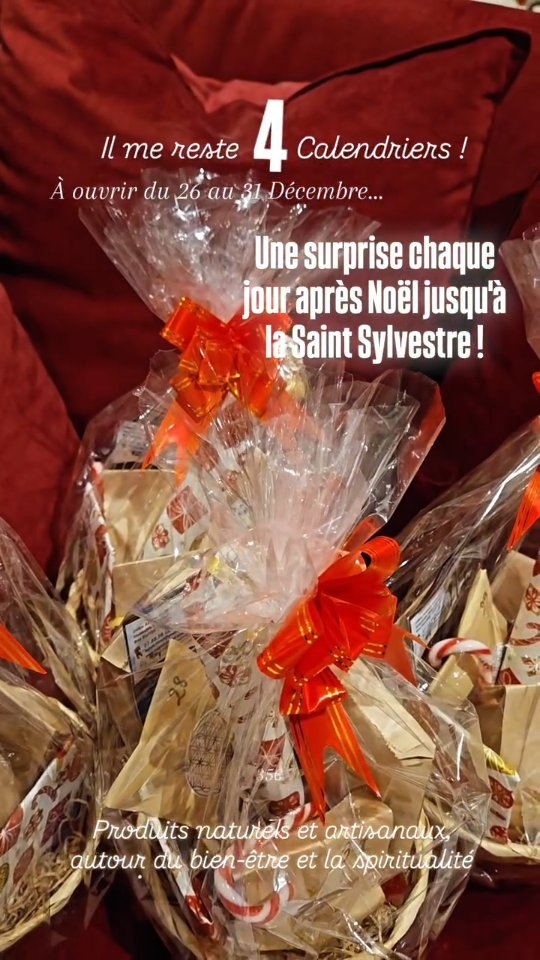 𝑪𝒂𝒍𝒆𝒏𝒅𝒓𝒊𝒆𝒓𝒔 𝒅𝒆 𝒍’𝑨𝒑𝒓𝒆𝒔
Confectionnés par mes soins et disponibles à mon cabinet 📍 sur Menton !
😯 Une surprise, un produit naturel, artisanal autour du bien-être et de la spiritualité à découvrir chaque jour entre Noël et la Saint Sylvestre !
Faites perdurer la magie de Noël pour vous même ou pour vos proches 🎄
📲 Me contacter si intéressé.e
___________
Magnétisme & Bien Etre ✍️
📍24Bis Av. Cochrane Menton
Immeuble Saint Georges Entrée B - RDC
📲 07.88.06.02.06