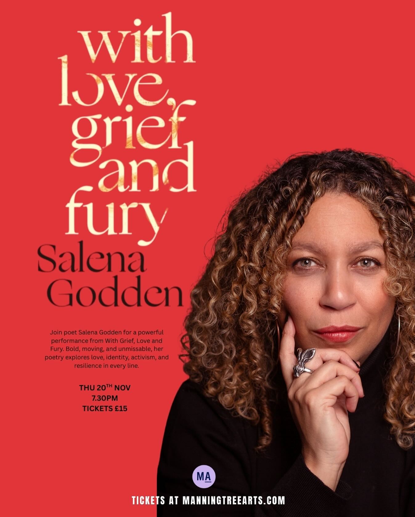 ✨✨ LAST CHANCE TO BOOK ✨✨
Your very last chance to book tickets for our event with @salena.godden TOMORROW night 💜 Salena is a electric, tender, and celebrated poet and activist who will be performing from her latest selection With Grief, Love and Fury 🔥
I can’t tell you how lucky we are to have her. Salena’s poetry is so piercing, and so galvanising. This collection speaks volume to the fragility of humanity, but the resilience of the collective heart. It’s going to be really awesome to see these poems performed live. Let’s get ready to howl at the moon 🌒