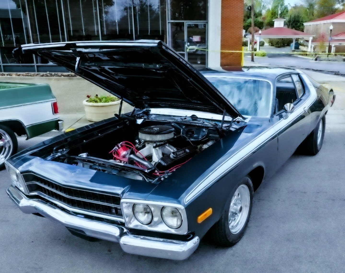 Nothing beats Mopar muscle! This â73 Plymouth Satellite packs serious attitude with a roaring V8 power plant under the hood. Pure classic horsepower for the #cartucky streets! #Mopar #Satellite #V8 #Cartucky