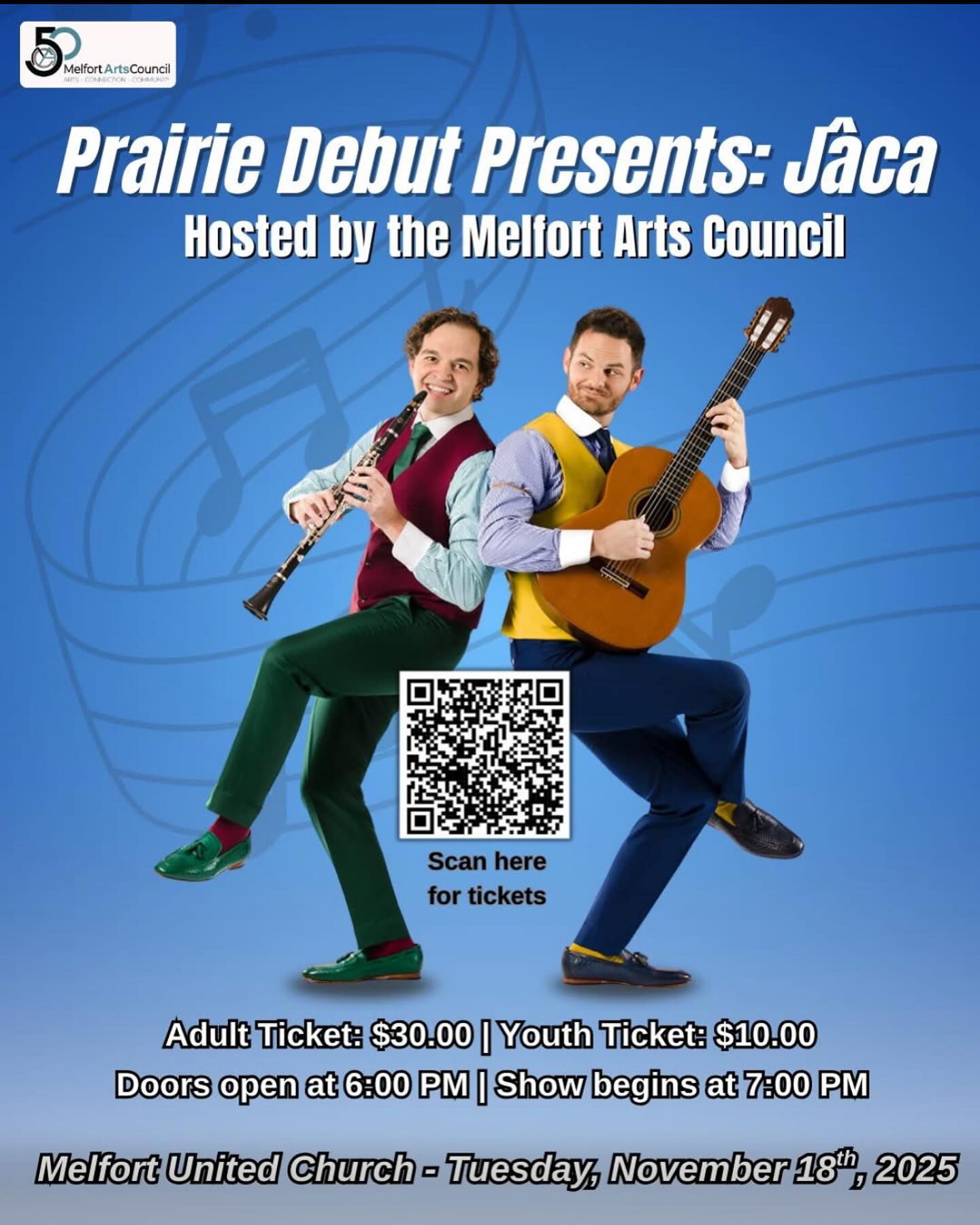 Excited to be in Melfort, Saskatchewan tonight to perform for the @melfortartscouncil audience!
@prairiedebut #jacamusic #jacaclarinetandguitar #tourlife #melfortsk #saskachewan #prairiedebut