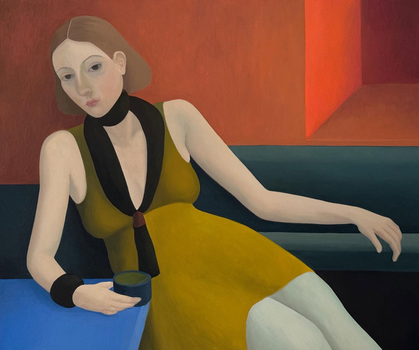 Soon in london!! @rhodescontemporaryart Oil on board #sandrinelanoy #lanoysandrine