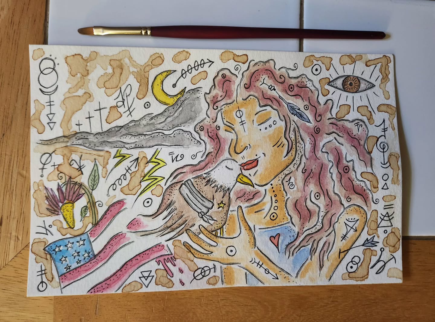 Last night's art therapy ♥️🙏🏼
"We Will Mend." 🎨
#art #staining #drawing #sketch #doodle #sketchbook #sketching #watercolor #artwork #artistsoninstagram