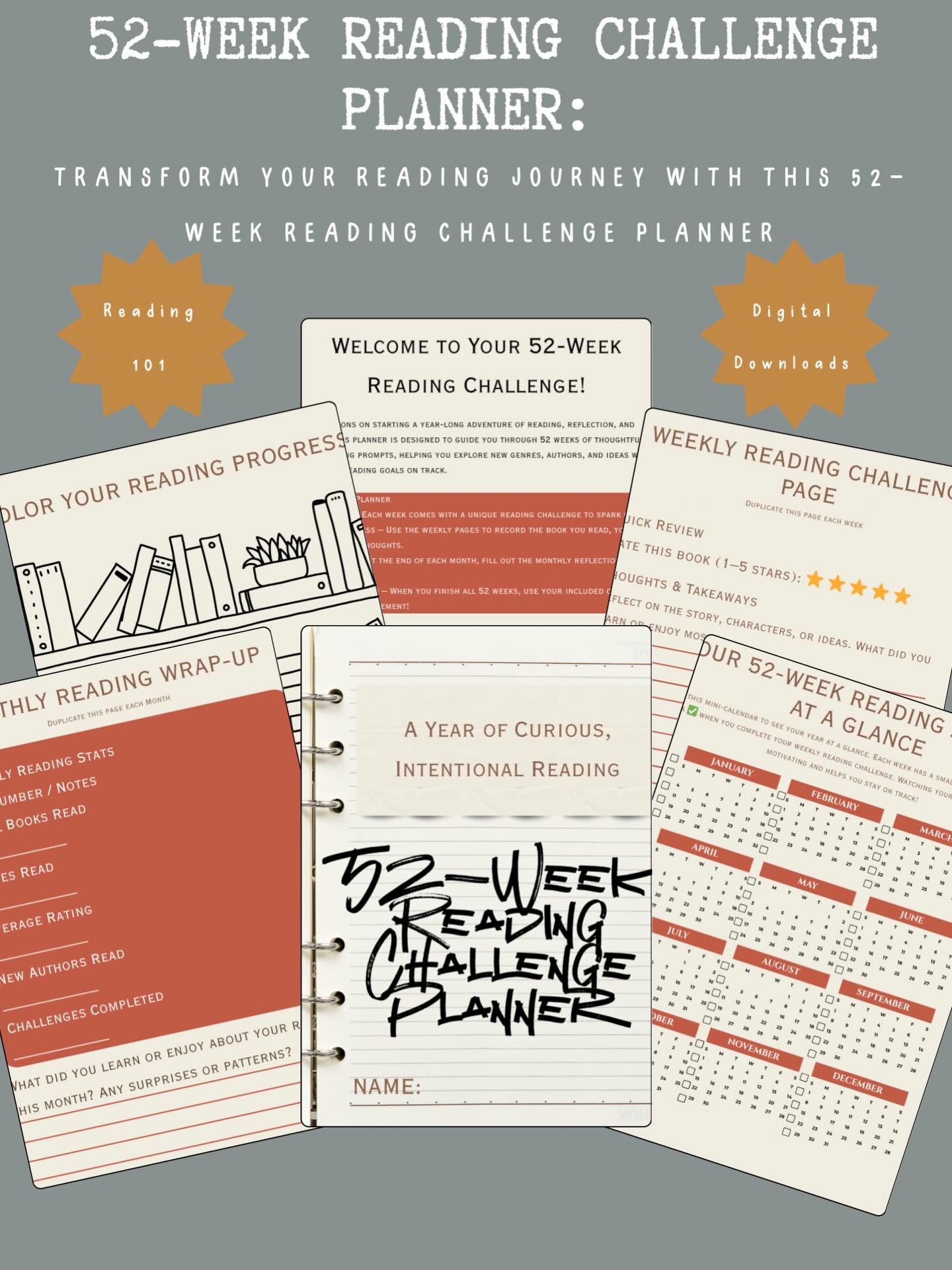 🤎 If romanticizing your reading life is a hobby… this one’s for you.
My 52-Week Reading Planner is officially live on Etsy! Plan your TBRs, log each book, and stay inspired all year.
Link in bio to download instantly ✨
#Bookstagram #ReadingGoals #ReadingJournal #EtsyFinds #PrintablePlanner #christmaspresentforreaders #readerforlife #books #booklover #ipad #bookish