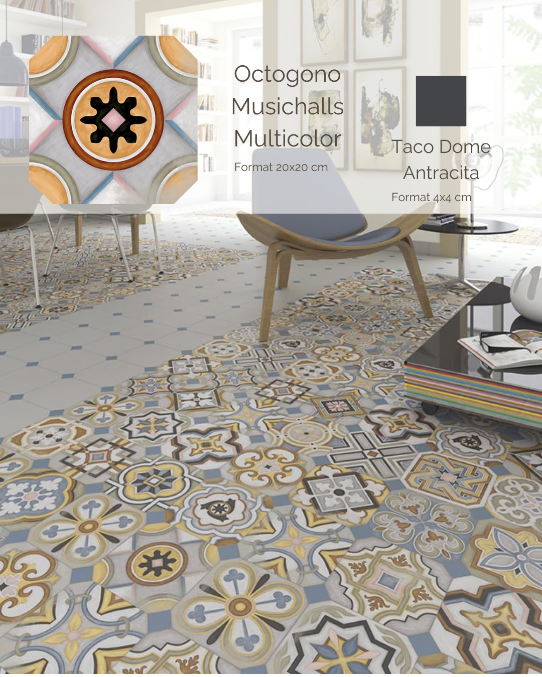 ✨ Ambiance design & contraste parfait ✨
Le carrelage mate Octogono Musichalls Multicolor en format 20x20 cm, s’associe avec élégance au Taco Dome Anthracita en format 4x4 cm.
Un style carreaux de ciment mêlant motifs et teintes multicolores pour un rendu à la fois chaleureux et graphique.
Idéal pour les cuisines, salles de bains ou espaces déco à fort caractère.
#CarrelageDesign #DécorationIntérieure #MusichallsMulticolor #TacoAnthracita #CarrelageOctogone #AmbianceRetro #DesignContemporain #TendanceDéco #HomeInspiration#DécoMaison