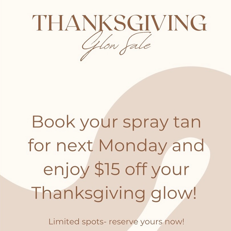 ✨ Huntington Beach & Chino!!! One-Day Spray Tan Sale!
This Monday only, get $15 off your spray tan and glow just in time for Thanksgiving. 🍁✨🤎
• Huntington Beach: 9AM–2PM
• Chino: 4PM — 9PM
Limited spots! Pre-book to save your appointment!
#HuntingtonBeachSprayTan #ChinoSprayTan #SprayTanArtist #IESprayTanArtist #OCSprayTanArtist #SprayTanSale #ThanksgivingSprayTanSale #Glowbynoraflo