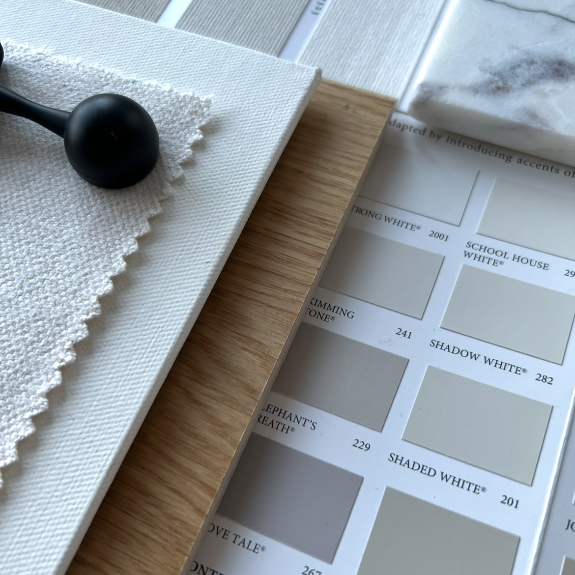 ☁️ Soft Neutrals & Quiet Luxury 💫
Curating a palette where texture does the talking.
Textured wallcoverings, warm oak, soft linens and timeless stone - all coming together to create calm, considered spaces that feel effortlessly elevated.
When every shade of white and grey has its place, harmony happens.
🌿🤍
#materialboard #interiorinspo #neutraldesign #timelessinteriors #texture #calmspaces #designdetails #moodboard #samples #paints #lucyvictoriadesigns