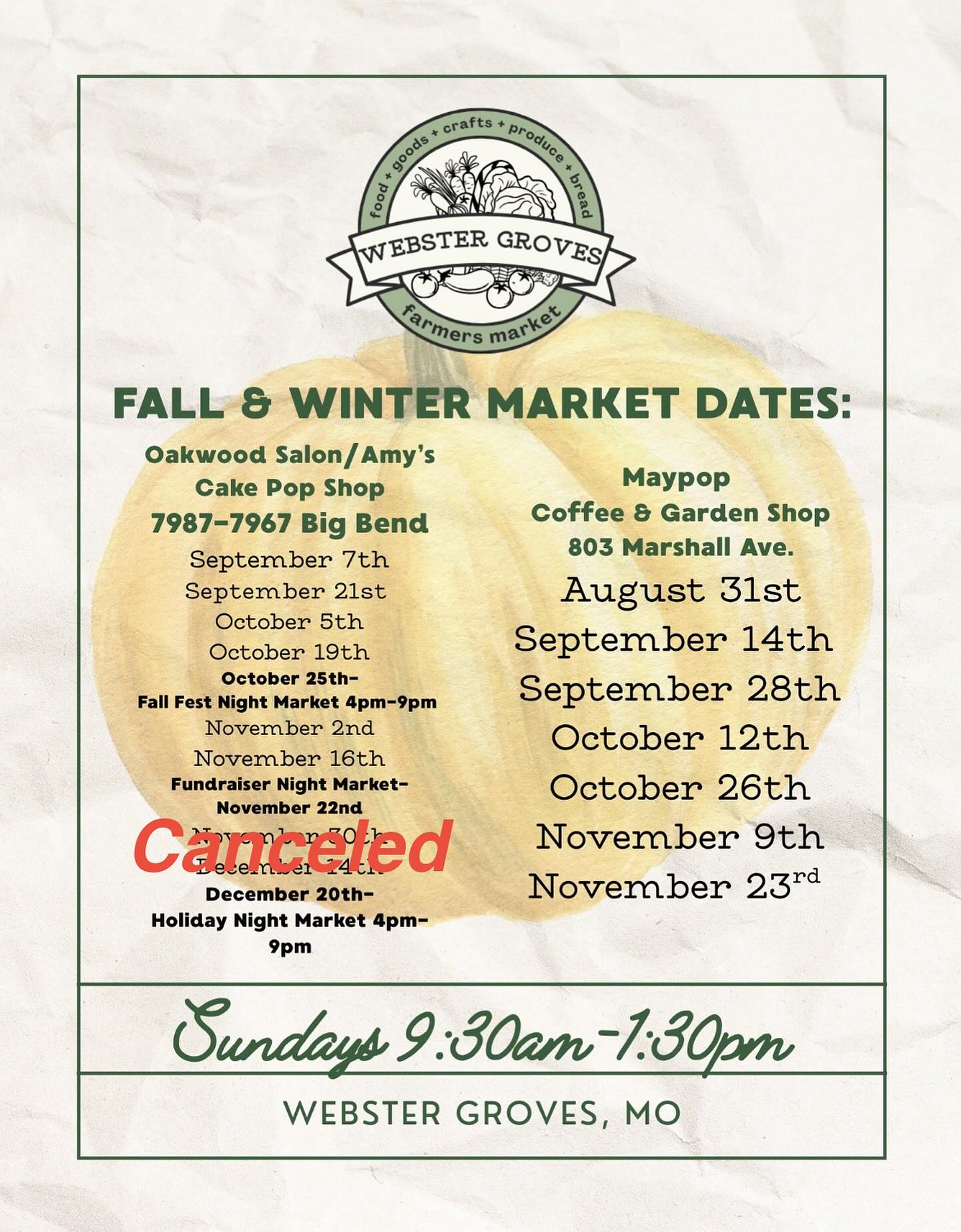 Here are the remaining dates!
Thanks to all who attended our first season ❤️