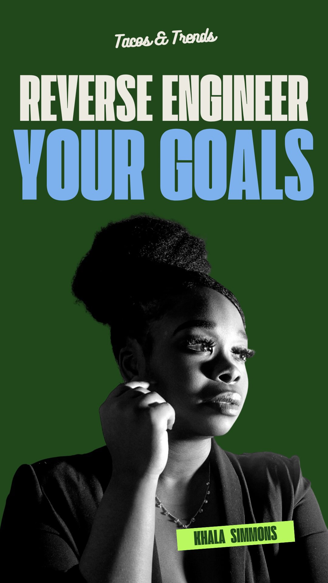 When you don’t know where to start, start at the end and work backwards from there.
We spoke with @5thorigin founder and #TacosandTrends EP, @khalasimmons about her approach to creative projects, building your own blueprint and of course, her current trend predictions!
This season 2 finale special is out now on YouTube!
.
.
.
#Blueprint #Goalsetting #Leadership #Fractional #WomenInBusiness #Podcast