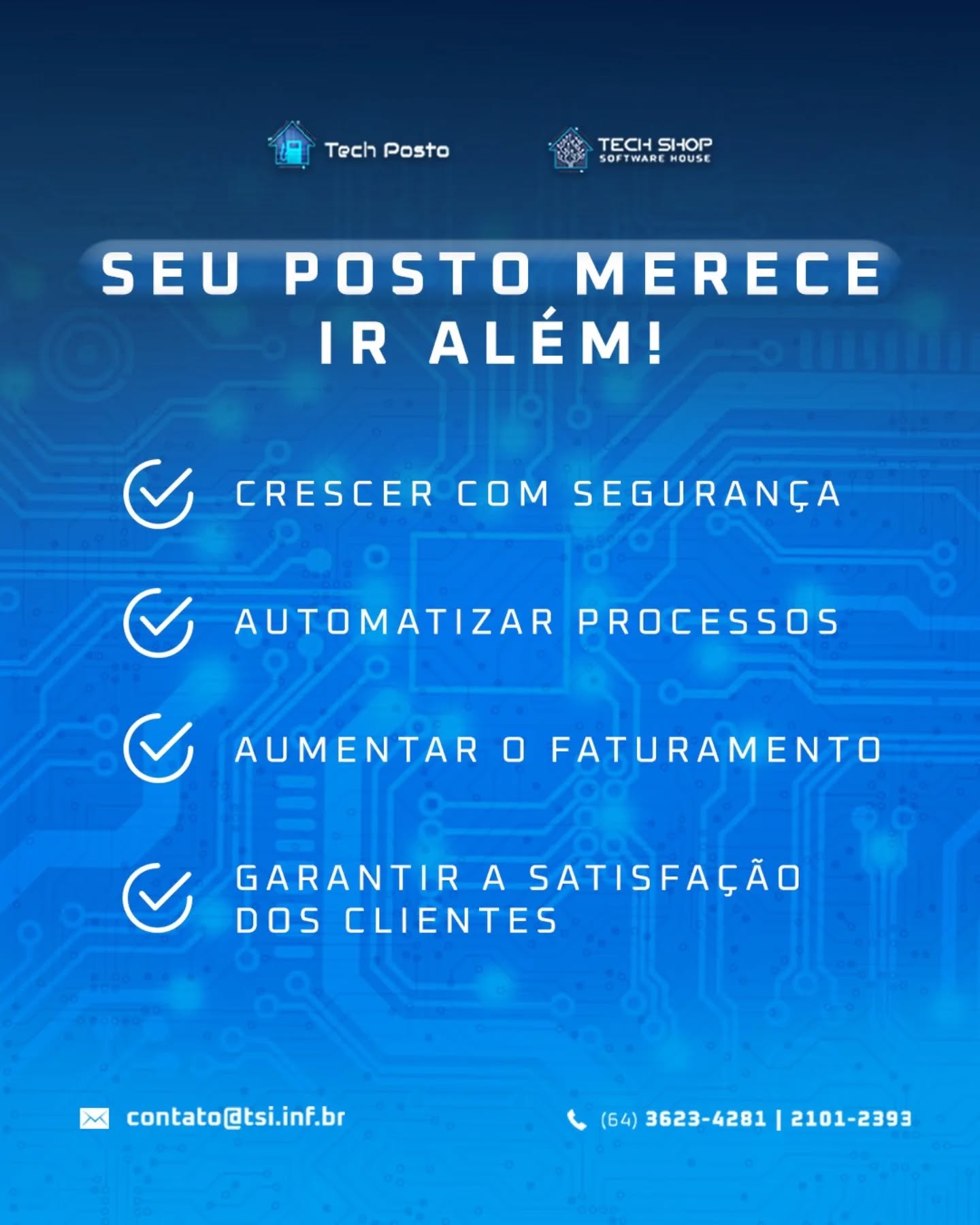 Seu posto merece ir além da rotina.🫵
Merece tecnologia que facilite o dia a dia, segurança que traga tranquilidade e estratégias que aumentem o faturamento sem complicações.
Chegou a hora de evoluir.
✨ Automatize os processos para ganhar tempo e reduzir erros.
✨ Conte com ferramentas que garantem mais segurança nas operações.
✨ Melhore a experiência do cliente e fidelize quem abastece com você.
✨ Alcance novos patamares de lucro e gestão.
Não é só sobre abastecer. É sobre crescer com inteligência, cuidar do que importa e garantir que cada detalhe funcione a favor do seu negócio.
#GestãoDePostos #TecnologiaParaPostos #PostoInteligente #AutomaçãoComSegurança #MaisFaturamento #ClientesSatisfeitos