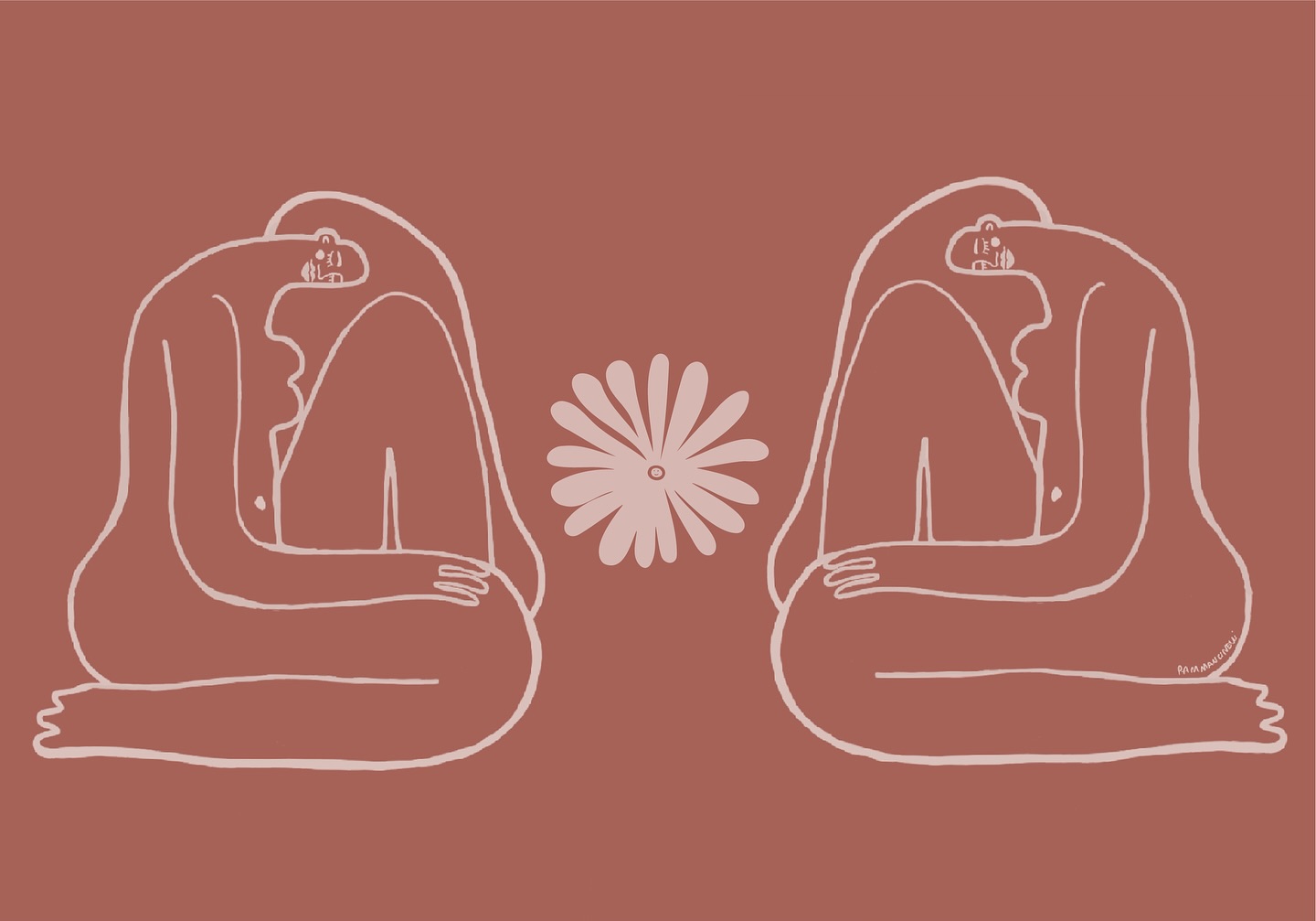 Il luogo del PIÙ
Sta emergendo in me un pensiero, come un’onda lenta.
Noi crediamo di conoscere l’uno… e allora pensiamo di conoscere anche il due.
Perché uno più uno fa due.
Semplice, lineare, familiare.
E invece no.
C’è qualcosa che sfugge, qualcosa che non si conosce davvero:
quel più che non si lascia contare.
È uno spazio sottile, un intervallo di respiro tra me e un altro.
Un luogo che non appartiene a nessuno,
ma che esiste proprio lì, dove due esistenze si sfiorano.
È uno spazio di possibilità:
terra fertile in cui le emozioni possono nascere senza rumore,
dove la relazione prende forma prima di trovare parole.
È lo spazio del più:
quel terzo invisibile che nasce dall’incontro
e che supera la somma delle parti.
Una soglia di risonanza,
in cui ciò che sono vibra con ciò che l’altro porta.
È lo spazio dell’invisibile che sostiene,
il silenzio che permette alla musica di esistere,
il vuoto che accoglie senza trattenere.
Ed è anche un luogo incarnato.
Perché nell’essere umano, questo spazio tra l’esterno e l’interno,
tra ciò che tocca la pelle
e ciò che abita l’anima,
è il corpo.
La carne, le viscere, il battito, il tremore.
È lì che lo spirito incontra il mondo,
è lì che l’invisibile si fa sensazione,
è lì che l’accoglienza comincia davvero.
Ascoltare questo spazio significa ascoltare la carne che parla,
il corpo che ricorda,
la presenza che vibra.
È un luogo da accogliere, da rispettare, da sentire.
È lì… in quel vuoto vivo,
che è possibile emozionarsi,
sentire,accogliere.
In quel luogo, prima accogli il tuo sé.
E poi, naturalmente, gli altri.
Pam