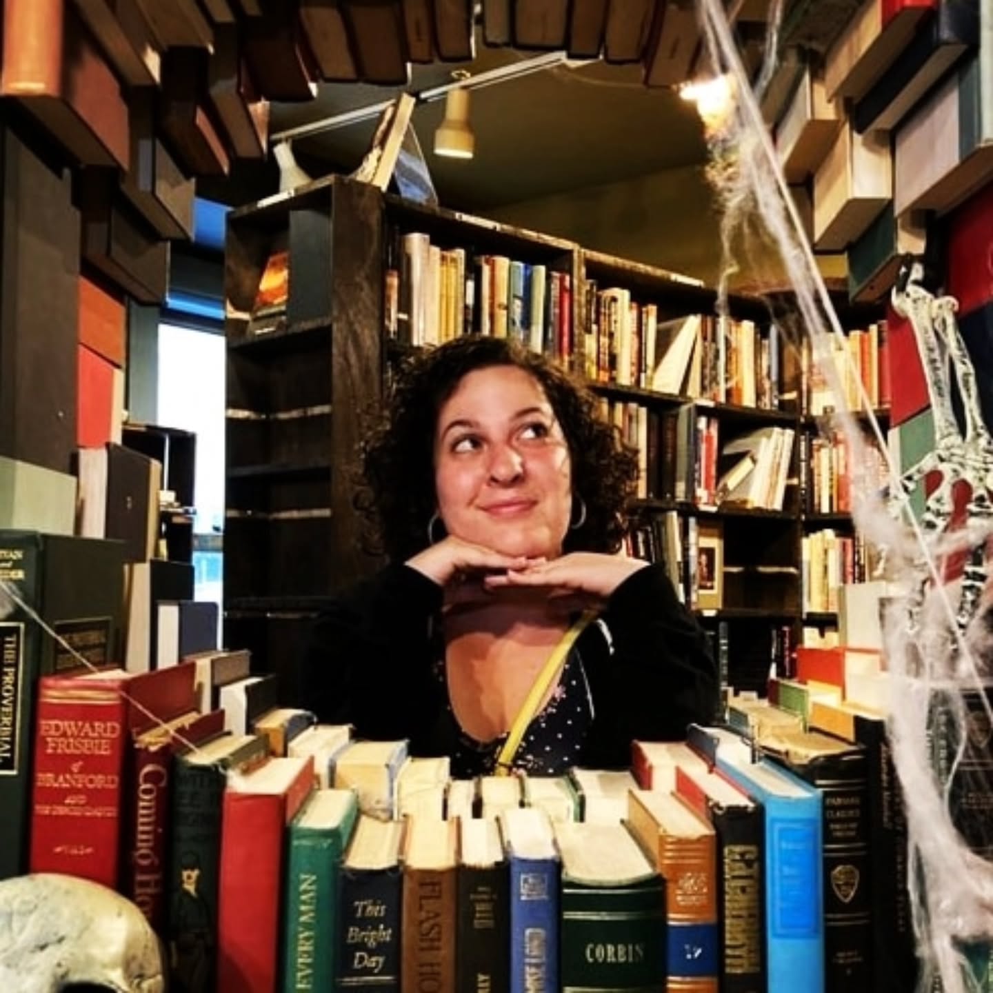 Obligatory selfie taken at @lastbookstorela in 2021.