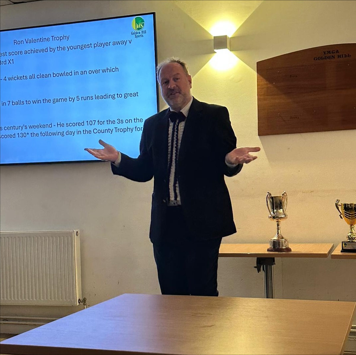 Another memorable presentation evening at the Keith Milsom Pavilion! Well done to all our winners!
Joe McKimm - Most Runs - 523
Jack Spicer - Most Wickets - 33
Sam Brooks - Most Catches - 14
Russ Fry - Most Ducks - 5
Max Davis - Highest Score - 136*
Dan Broome - Best Bowling - 9-3-19-6
Captains Awards:
1s - Archie Newton
2s - Ash Pearce
3s - Joe McKimm
4s - Henry Taubman
5s - Tom Burgess
6s - Shaun Parker
7s - Steve Millman
8s - Yash
Team Performance - 1s win at Lansdown
Best Newcomer - Zac
Horfield Trophy for best young player - Max Davis
Ron Valentine Performance of the Year - Joe Woodworth
Broome / Phillips Shield for Lifetime Achievement - Ben Milsom