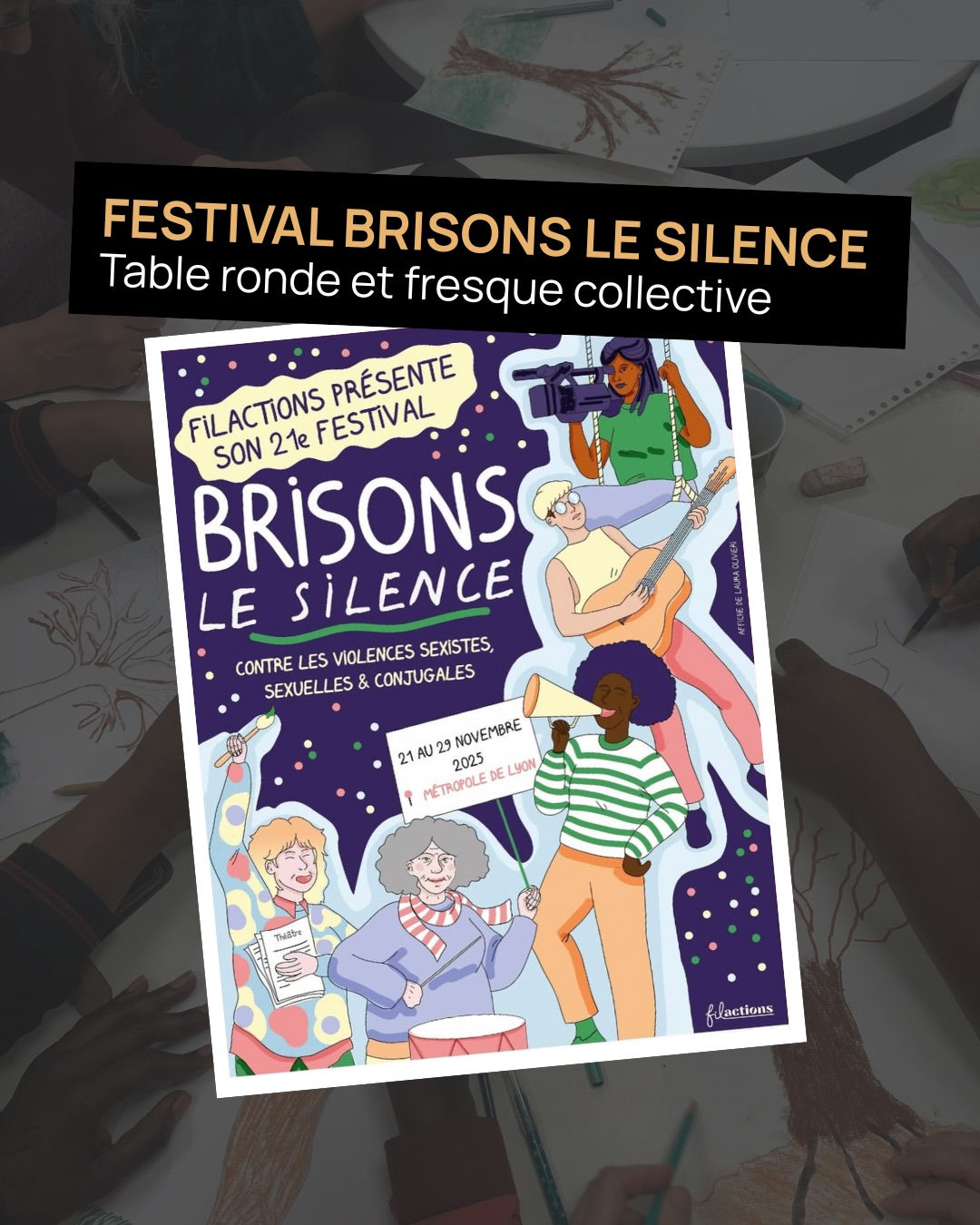 EDIT : Grosse GROSSE erreur, il sâagit bien de PAULINE Rollet et pas de Justine Rollet !
đ„ Quelques infos sur notre prĂ©sence au festival Brisons le Silence, pour plus dâinfos et le programme complet du festival rendez-vous sur le compte de @filactions !
ââ
#autambour #fairedubruitpourlesfemmes #associationlyonnaise #lyon #associationfeministe #festivalbrisonslesilence #filactions