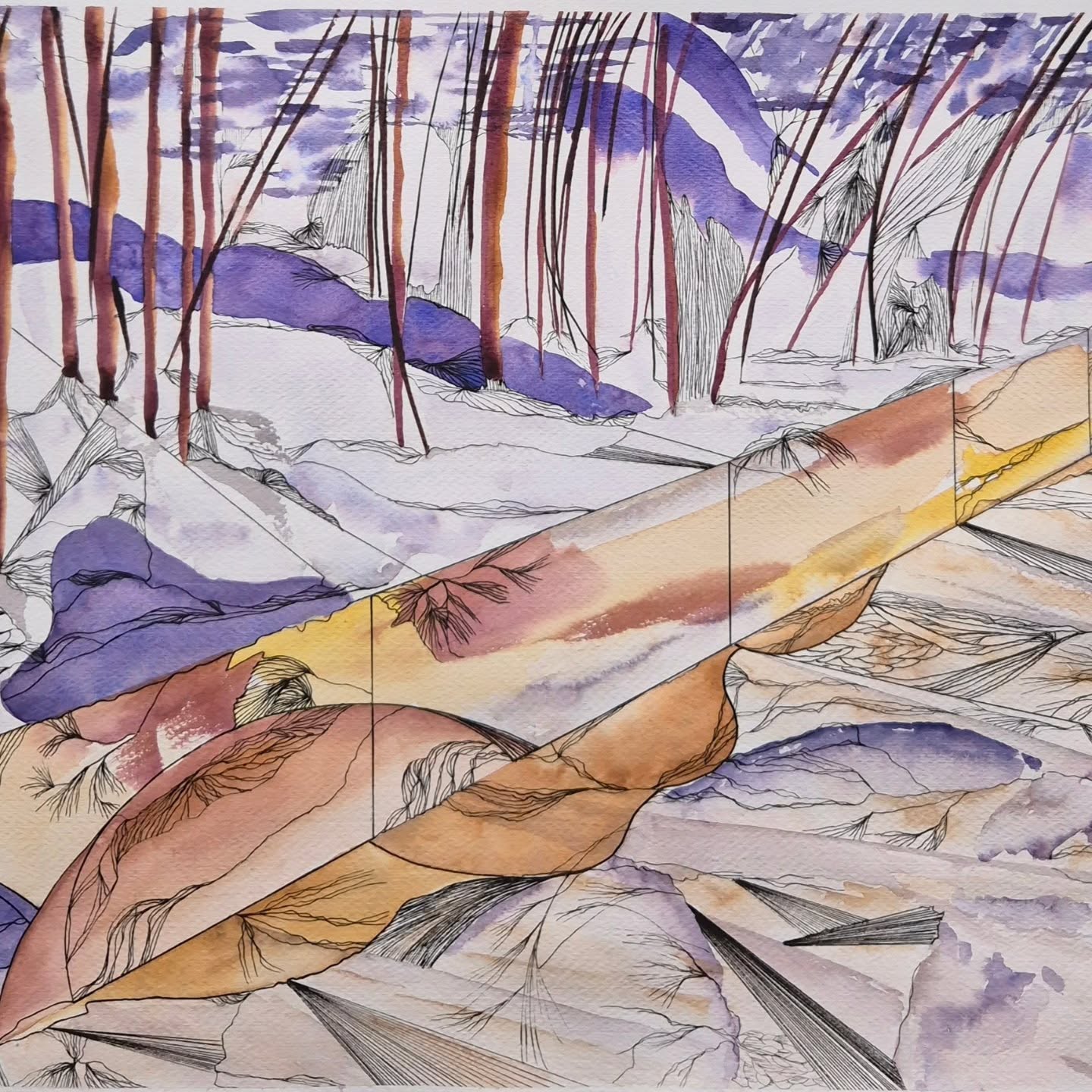 Nouvelle pièce à l'atelier 🎨
Un jeu de lignes, de plans et de couleurs pour explorer un paysage entre structure et mouvement.
Format 51×36 cm — aquarelle & encre.
Un travail où le trait guide l’œil et la couleur crée la vibration.
➡️ Dis-moi ce que vous ressentez en voyant cette composition.
.
.
.
.
.
.
.
.
.
.
.
#tetedAquarelle #aquarelleabstraite #abstractwatercolor #artcontemporainfrancais #aquarellemoderne #watercolorartwork #ligneetcouleur #frenchartist #artisteaquarelliste #artgeometry #abstractlandscape #artsurpapier #watercolorpainting #inkandwatercolor #creativeprocess #artcollector #artcontemporain #abstractartist #modernwatercolor #aquarelleaddict