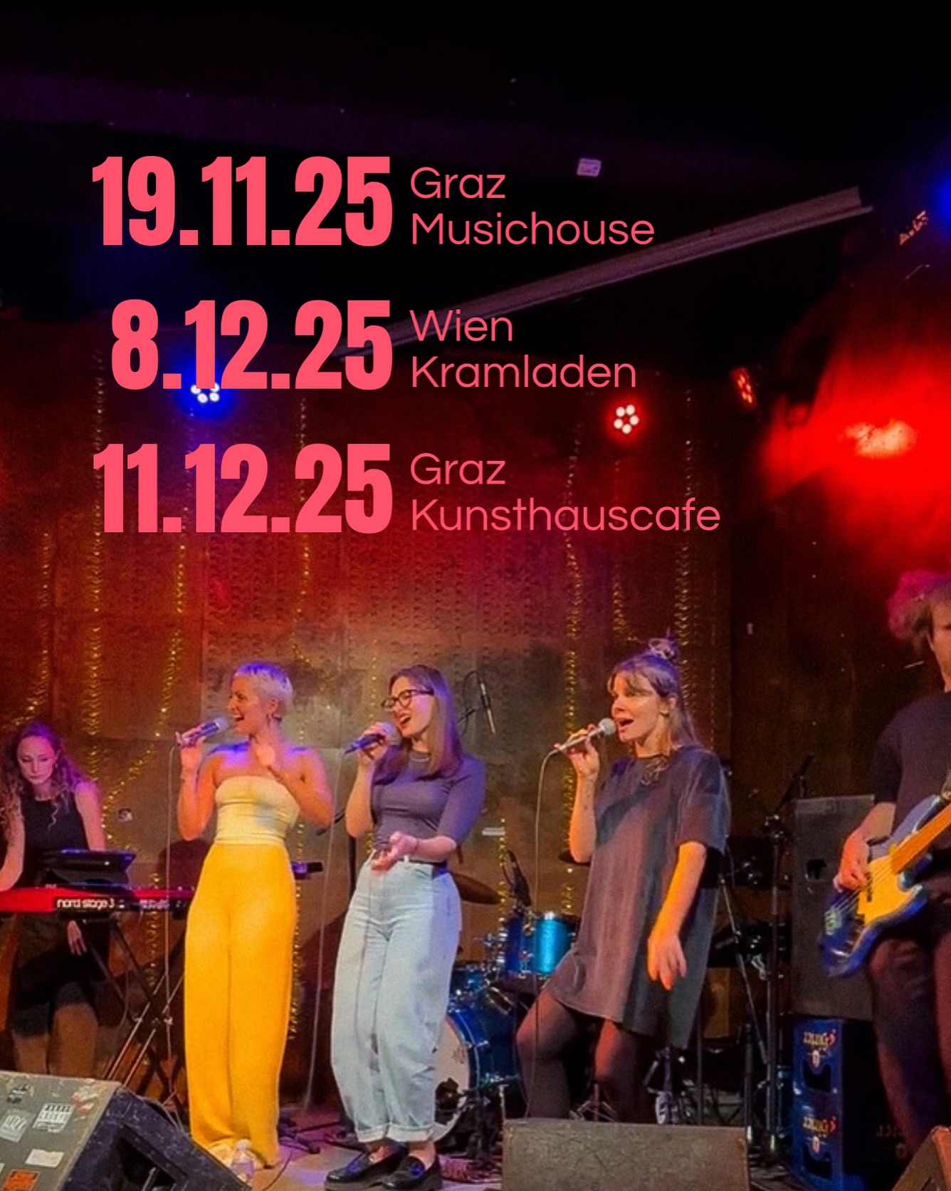 Da sind noch ein paar Konzerttermine dazugekommen 🤩
💞 19.11 @music_house_graz gemeinsam mit @smellyjellymusic_official
💞 8.12 @kramladenvienna gemeinsam mit @instagr_ams
💞 ACHTUNG TERMINÄNDERUNG!!! 4.12 @kunsthauscafe_graz Christmas Special 🤶🏼🤶🏼🤶🏼
Kommt’s vorbei, wir gfrein uns! 🥰
#schmorrn #mundart