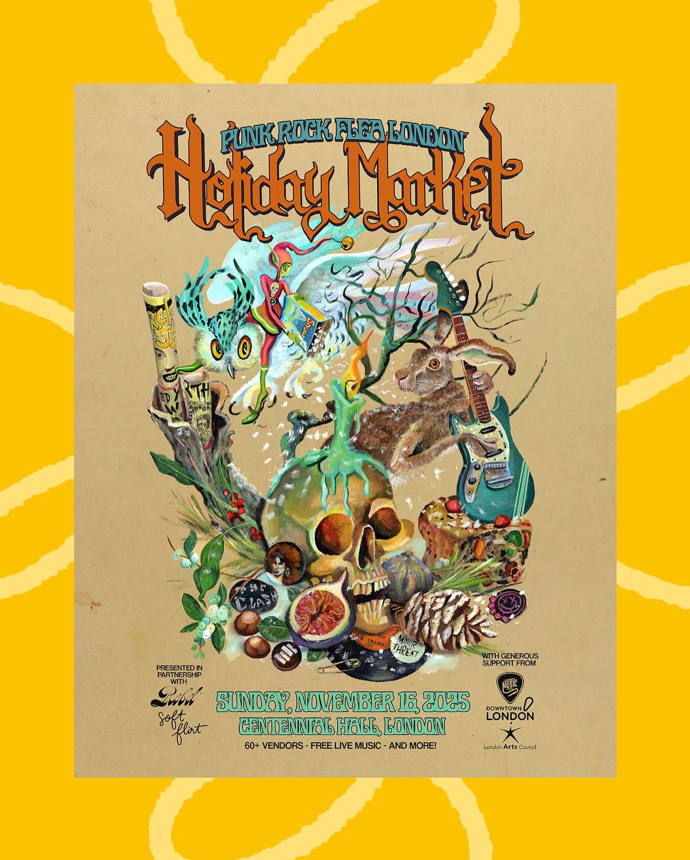 ✨ PRFM Holiday Market Incoming! ✨
Join us on Sunday, November 16th to shop this 🔥🔥🔥 lineup of small biz vendors and take part in amazing @punkrockfleamarketlondon activations.
✨VENDORS✨
@rebelkombucha
@softflirt
@advantagethrift
@big.sams.pocket.rats.etc
@lil.spirit.co
The Book Addict
@houseofourobelle
@moth.and.moon.art
@zoeandjuniper
@terra.corvid
@cdwartistry
@goodjobhifive
@brittinthepit
@concretejungleclay
@candlewithhare
@handcutcompany
@cityrestglass
@thecobshopcanada
@mymovingparts
@yeahright_records
@the.oddity.vault
@nighttimenicholas
@darkharmonysoap
@dropdeadcandles
@burnout519
@barebonesjewelrylondon
@fabledcreative
@anchorsand666
@notmuch.store
@jw__nails
@martinadoom
@toughkittyclub
@lostandhoundco
@gooddogbigsmile
@kicking__glass
@wolfdottir
@hushpuppydesigns
@almanacflowerco
@leighinstitches
@shitdadvintage
@madlovecreativeco
@theunclemommy
@four_eleven_pottery
@jessnaturally
@cimmerian.wares
@hawkmothconspiracy
@ursamajorvintage
@rattlerebelclothing
@stuntinhq
✨POW WOW ALLEY✨
@ms.antonesbeadwork
@donconejo_designs
@legacystudiodesigns
@karalynreuben
@mo_thunder
@zhawenjigebeadwork
@saridonniscreations
Auntie’s Advice
@westernskydesigns
@assiniyiskew
@opalandanvil
@thecrowscauldron
@shopinrosa
✨ACTIVATORS✨
@bravo.foto
@flourish.n.grow
@londongrc
@planetofsoundrockschool
🎨 Art by @jeremybruneelillustrator
✨HOLIDAY MARKET✨
🗓️ Sunday, November 16
⏱️ 11-4pm
📍 Centennial Hall
🛍️ 60+ Vendors
☑️ All ages
🤝$2 / Pay-What-You-Can at the door for @mysistersplace.ldnont + @barkatthemoonk9