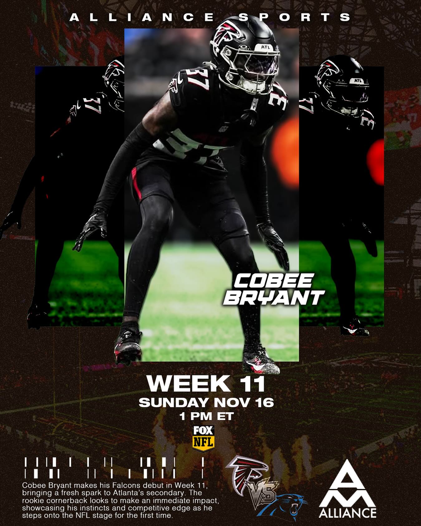 Debut day in Atlanta 🔥 @cobeebryant2 ready to make his mark in Week 11