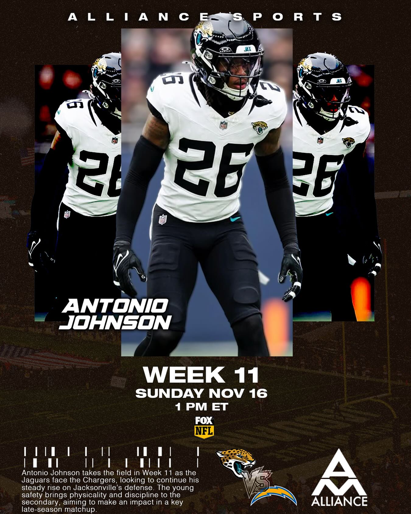 @iamaj2x ready to make an impact as the Jaguars take on the Chargers in Week 11 🐆