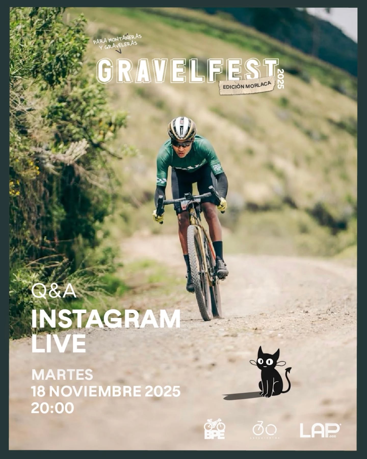 Q&A
El martes 18 a las 20:00h vía Instagram Live en @bikepacking.ecuador , tendremos un conversarorio con @danielaregalado_ y @alfonso.borja sobre lo que será el #Gravelfest .
Aprovecharemos el espacio para responder todas las dudas relativas a este evento.
@lap.ccc
@setecientos.cc
@specializedec
@naturhotel_
@toscana.alimentos
@lanza.fit