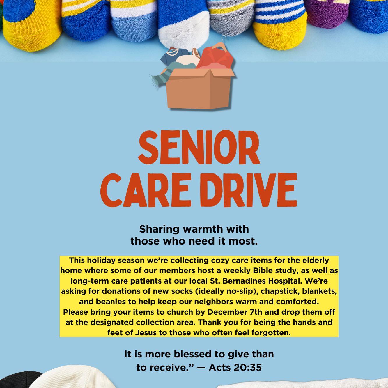 Partner with us this holiday season to bring warmth to those in need.