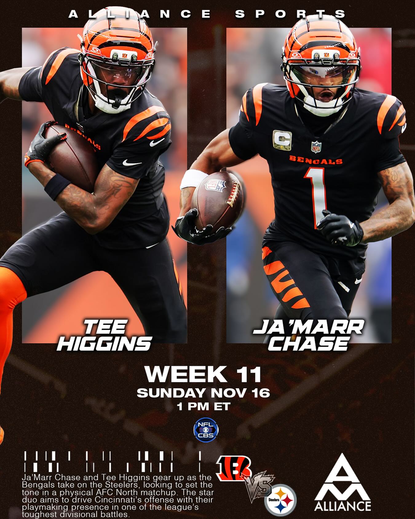 Playmakers activated 📈 @lahjay10_ and @teehiggins gear up for a divisional showdown