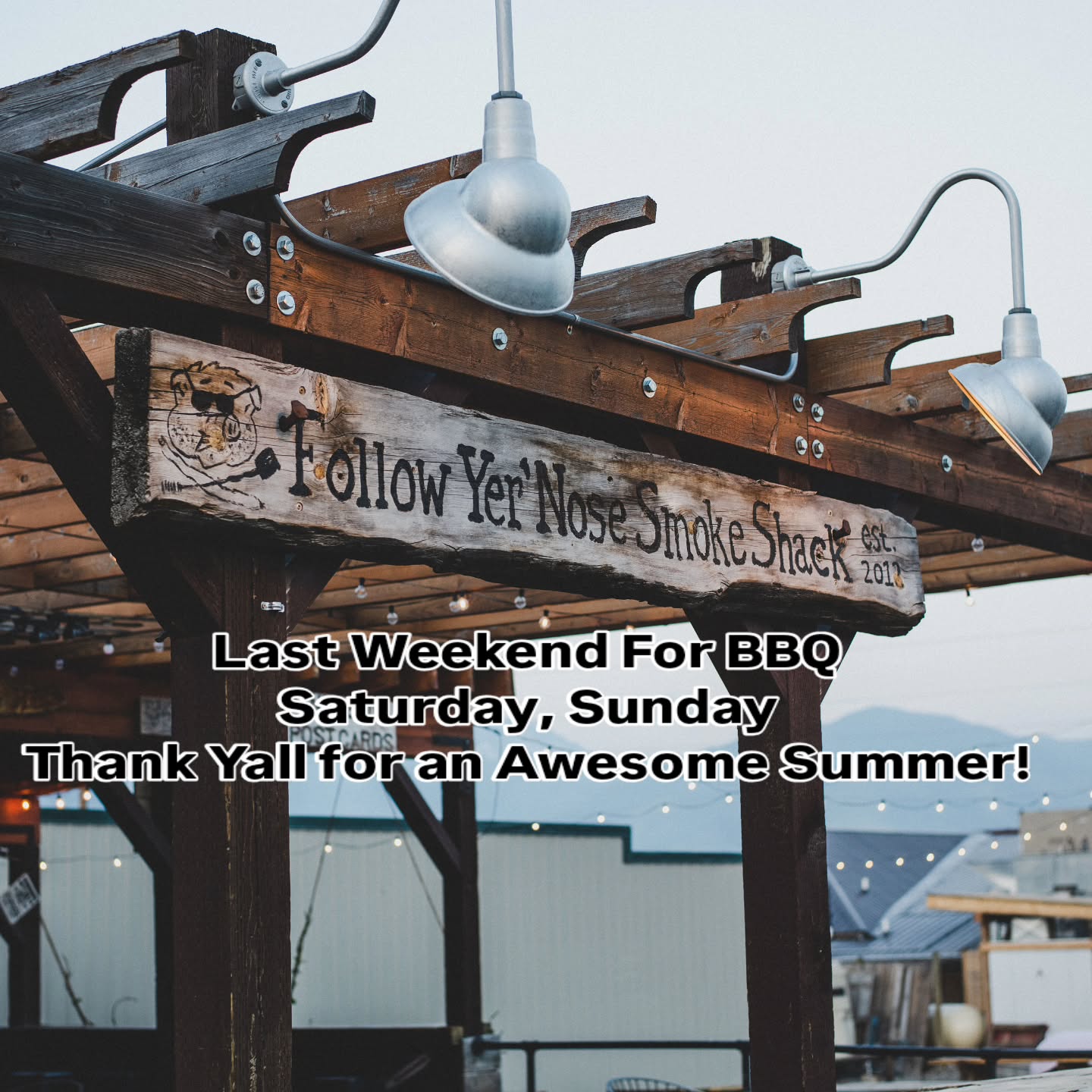 2 more days for BBQ in Emigrant, yall. Thank you so much to everyone who came and ate and danced and partied and ate and laughed and smiled and played music and listened to music and ate some more. This Summer was awesome! Whew, its been a wild one! See yall this weekend or at our pop up. Then its off to our annual smoke break til the pop ups.
🌞
#montana #emigrantmt #bbq #summer #winterbreak