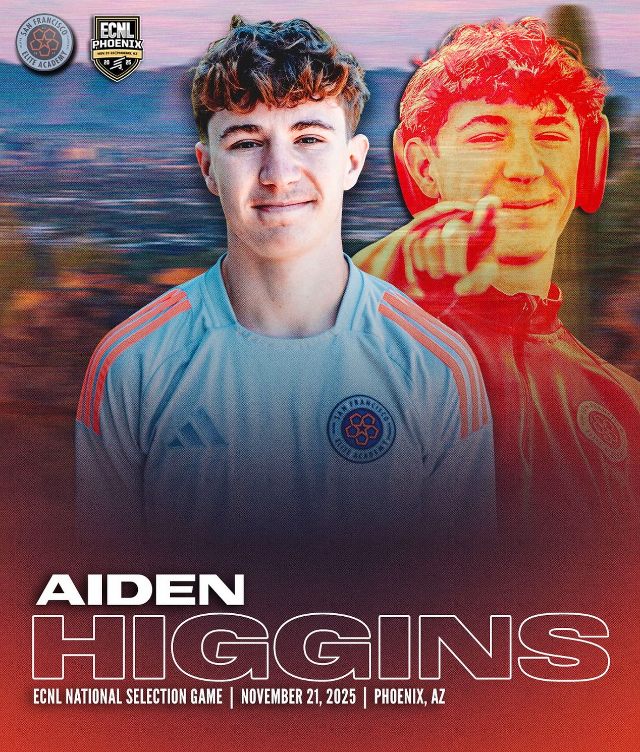Some kids chase moments. Aiden Higgins builds them.
National Selection Game. ECNL Phoenix. Big stage, big names, and Aiden walking in like it’s just another rep on a foggy City night. That’s the blueprint. That’s the standard.
Let the desert know what the San Francisco Elite Academy standard looks like.
#ForTheBay | #SiempreComoUno