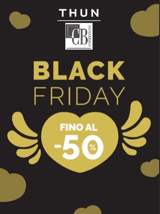 📣 Corri a scoprire tutte le offerte Black Friday.
Per un tempo limitato, i tuoi preferiti THUN arrivano fino al -50%!