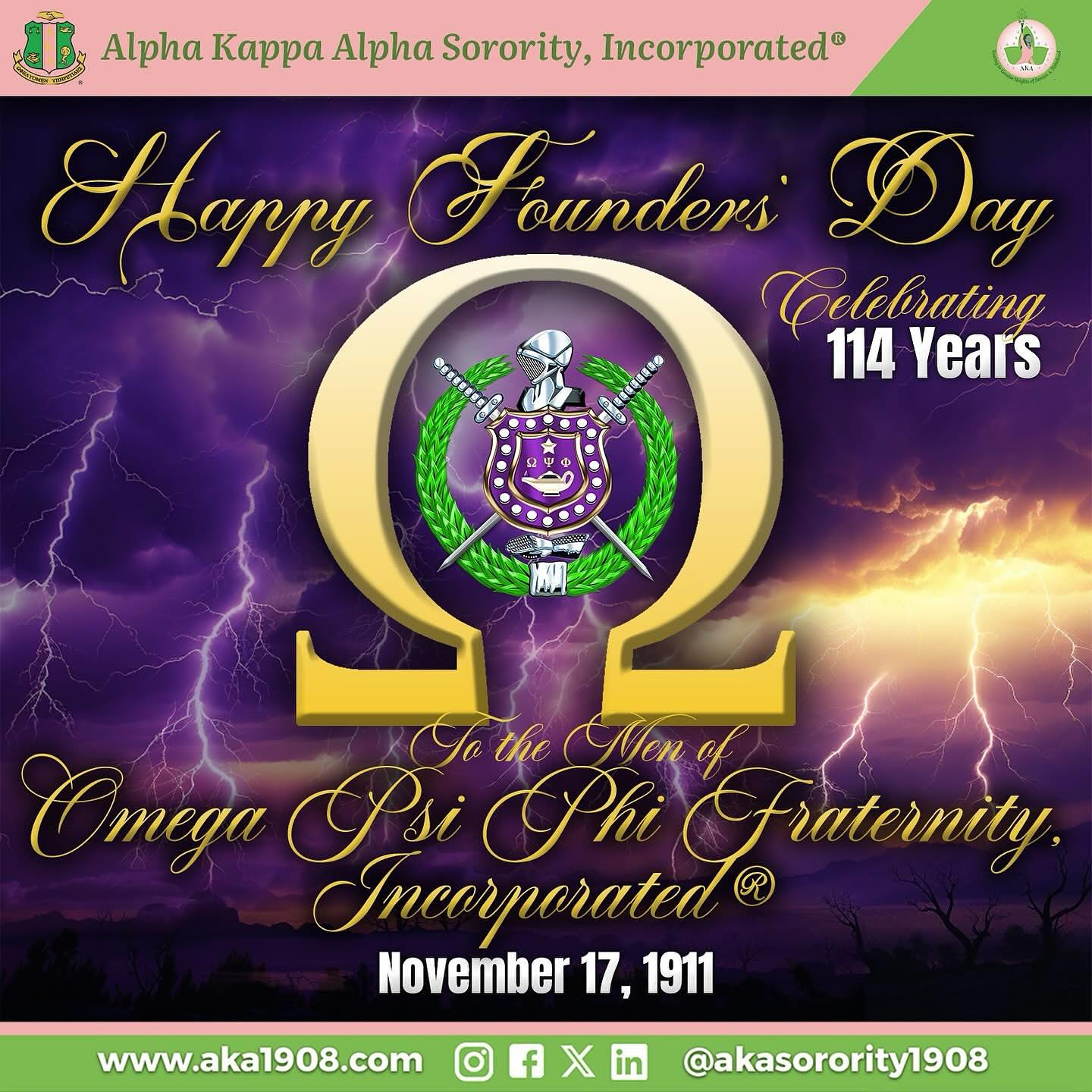 Happy 114th Founders’ Day to Men of Omega Psi Phi.