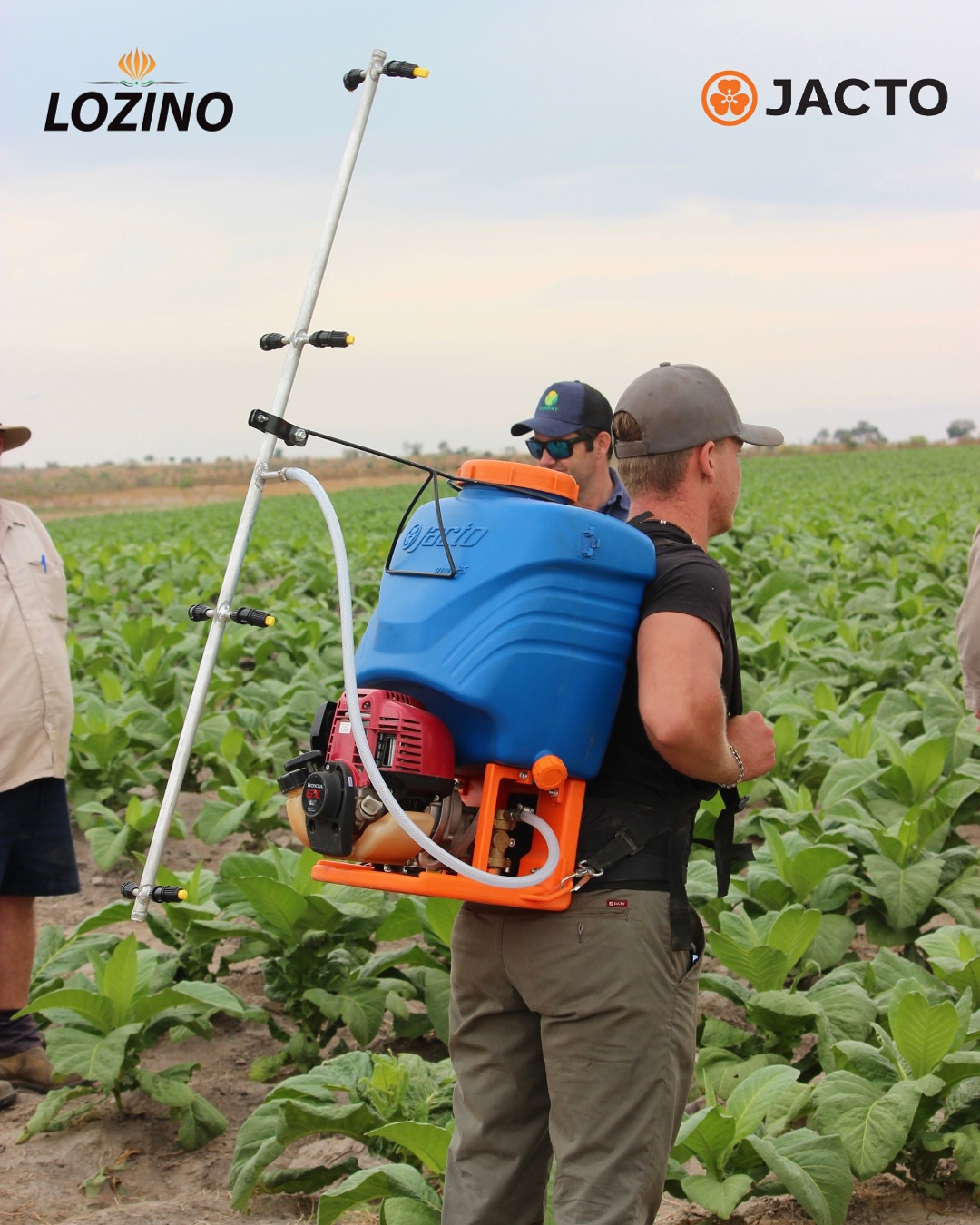 Attached to the PJM motorised knapsack, Make crop spraying easier and more efficient with the Lozino Cottontail attachment for your knapsack sprayer—perfect for precise and even coverage on your crops 💪🏼