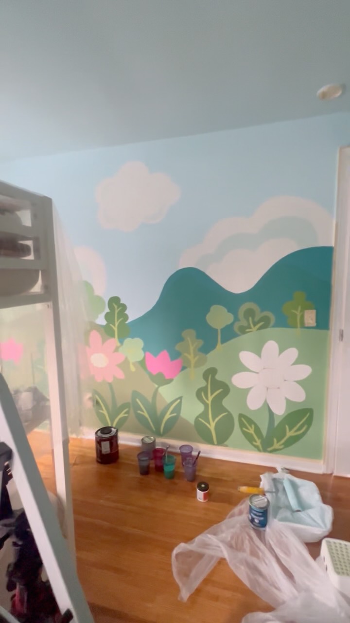 How do muralists do this quickly, efficiently and beautifully? Big kudos to my muralists friends specially my friend @foreverspringstudio. Thank you for lending me@some paint and for the help earlier 💝
Most of the paint: @valsparpaint that I got from @loweshomeimprovement
#ad #lowespartner #nurserydecor #nesting #pregnancy #pregnant