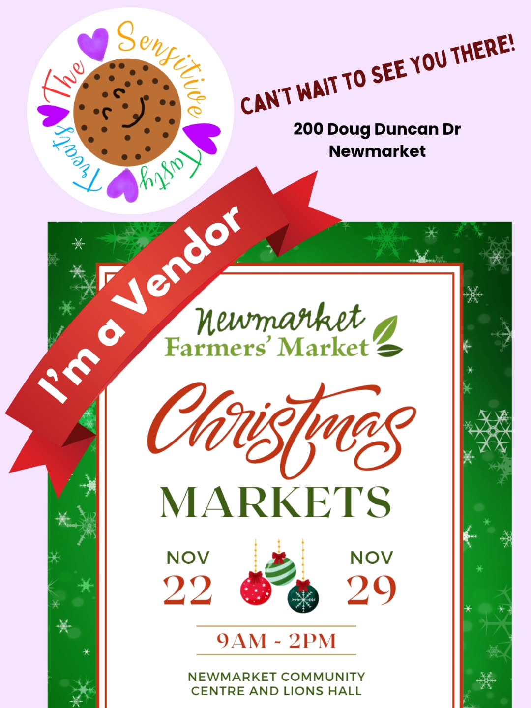 I am honored to be a vendor at the Newmarker Farmer's Market Christmas market!
Baking baking baking and more baking!
So excited to see there!!! 🤗🤗🤗
Will you come support me?!
@newmarket_farmersmarket
#sensitivett #newmarket #bakingwithneekta #newmarketfarmersmarket