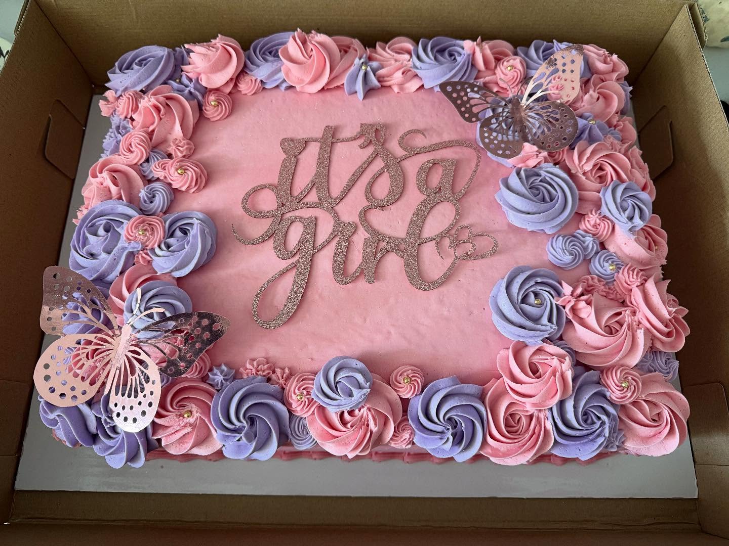 Lemon 1/2 sheetcake for a baby celebration #lifeisamazingwithcake