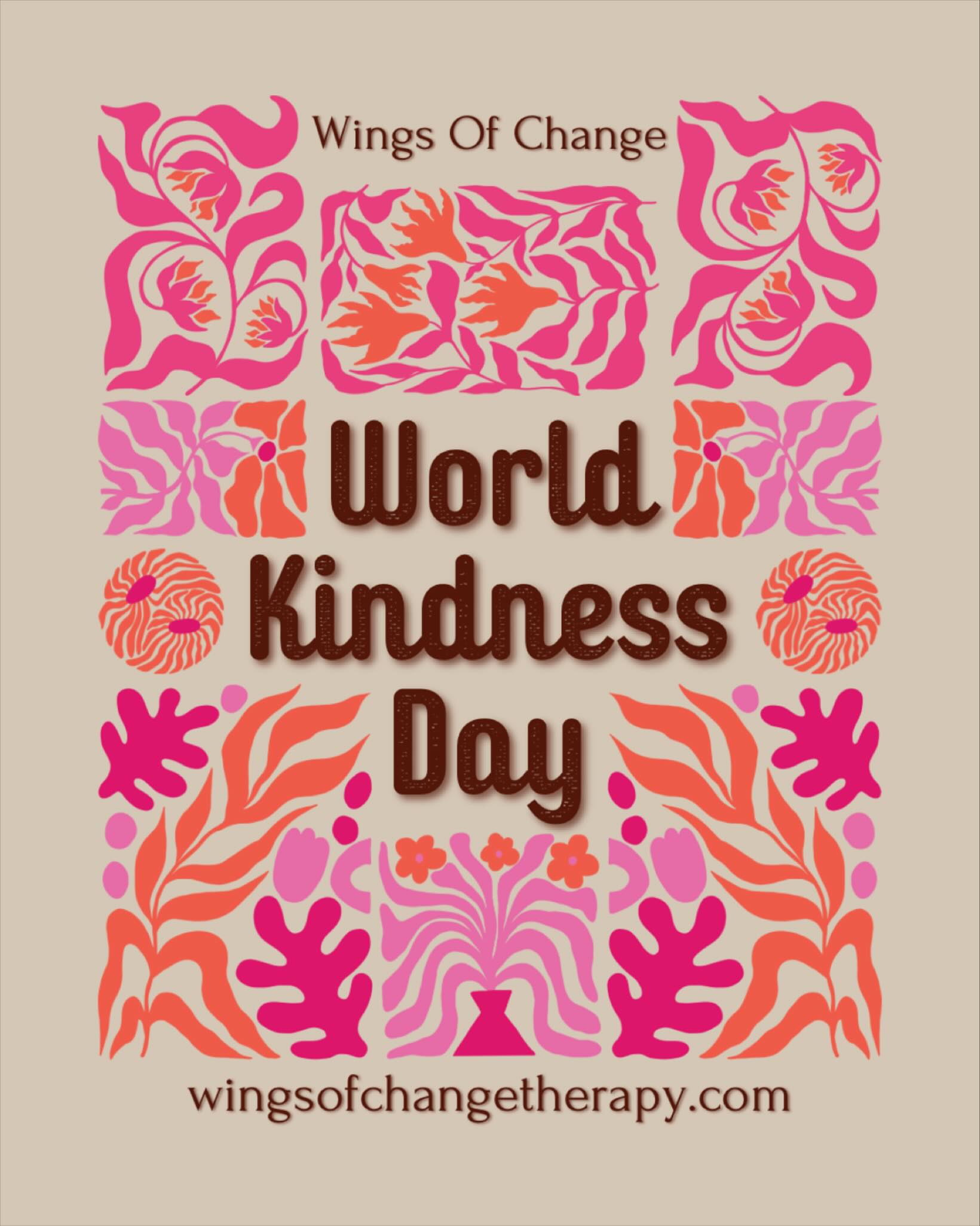 💛 World Kindness Day 💛
A simple act of kindness can create a ripple of healing.
Whether it’s offering a smile, a listening ear, or a moment of understanding—kindness has the power to connect and transform.
🌿 Small ways to spread kindness:
• Compliment someone sincerely
• Check in on a friend or loved one
• Offer patience and grace when someone’s having a hard day
• Leave a kind note or message
• Lend your time or support without expectation
💜 Don’t forget self-kindness:
Speak to yourself gently. Take a break when you need one. Celebrate small wins. The way you treat yourself sets the tone for how you show up for others.
At Wings of Change Therapy, we believe healing begins with compassion—for others and ourselves. Let’s choose kindness, today and every day. 🌸
#worldkindnessday #WingsOfChangeTherapy #kindnessmatters #choosecompassion #selfkindness #mentalhealthawareness