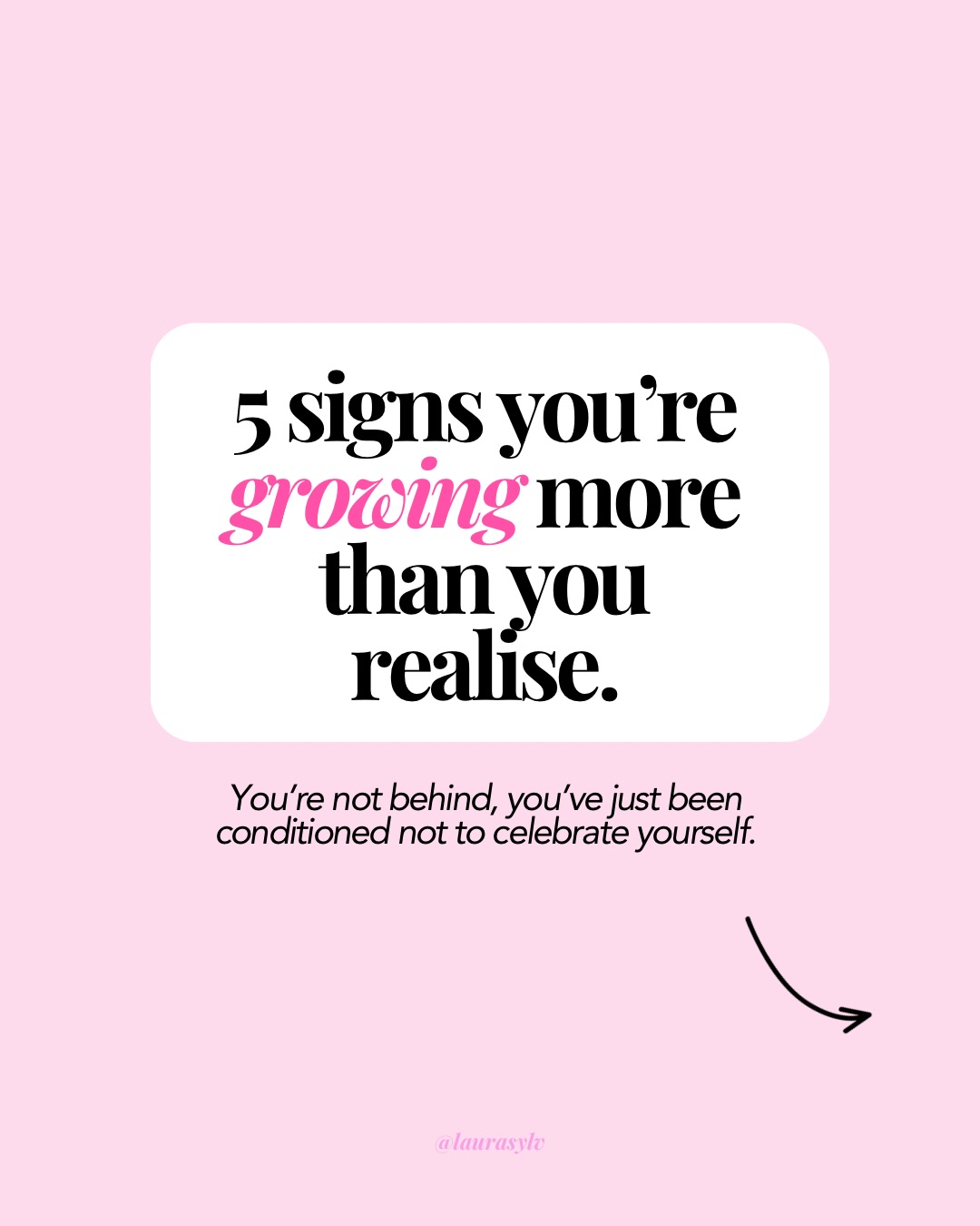 5 signs you’re growing / healing but don’t even realise it..
We’ve been so conditioned to always be on.
To always be striving for the next thing, the next goal.
But we never pause to actually appreciate and celebrate just how far we’ve come.
You deserve to acknowledge that.
It doesn’t matter how tiny it might seem, every little win all adds up.
Growth isn’t always about huge transformations or something others see - often the biggest transformations happen in silence - inside yourself!
So take a moment today to recognise just how far you’ve come.
Save this for when you need the reminder, or tag/send it to a bestie that needs to hear it.
I’m celebrating you!
Let me know in the comments which one landed most 💗
.
.
.
#selfreflection #selfgrowth #healingjourney
