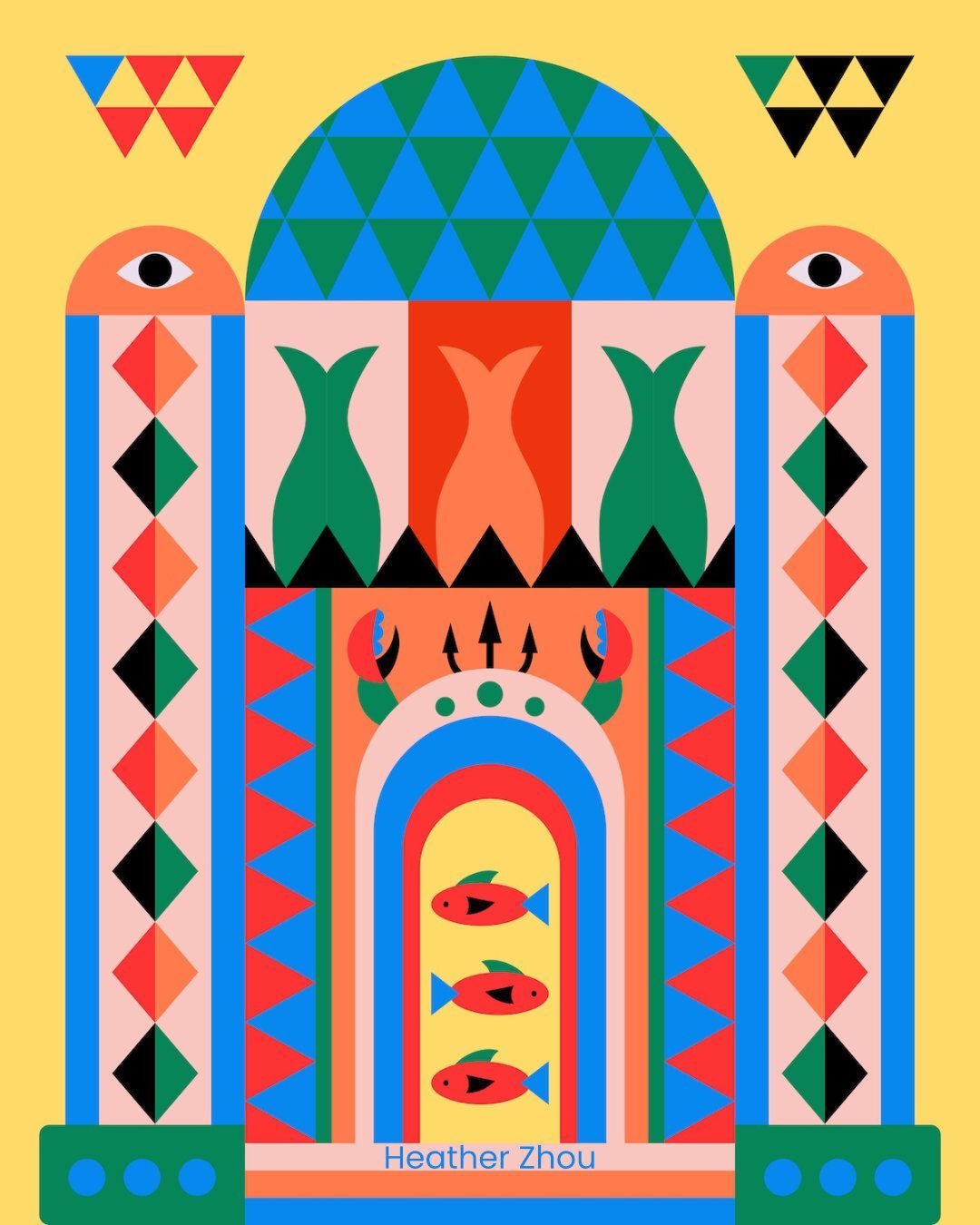 A palace under the sea 🐟 👁️🗨️ 🐠
.
.
.
#illustration #palace #geometry #geometricdesign #homedecor #creativedesign #surfacedesign #creativedesigner #graphicartist #artlicensing #artcollaboration #artistcollaboration #playfuldesign #playfulart #textiledesign #installation #artdesign