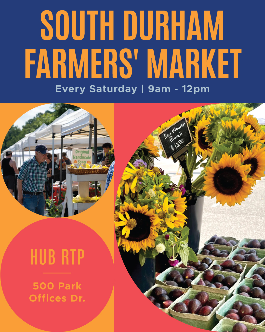 Fresh produce 🍅 homegrown goodies 🥬 vibrant florals 🌻 and more - the South Durham Farmers' Market comes to @hubrtp every Saturday from 9am - 12pm! Join us to stock up on your seasonal favorites, straight from local purveyors.
#farmersmarket #shoplocal #durham #rtp #hubrtp