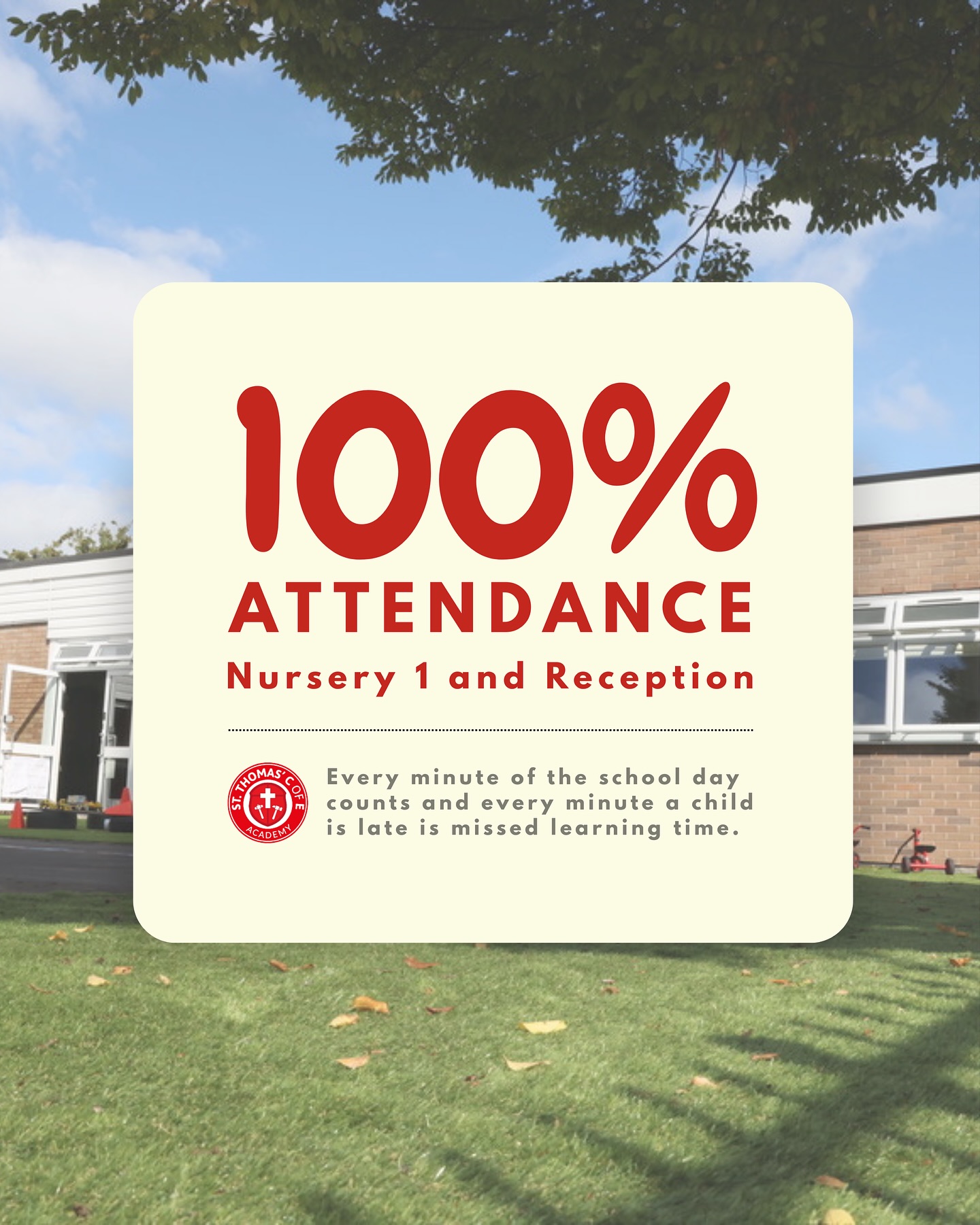 Shout out to Nursery 1 and Reception who both achieved an outstanding 100% attendance last week! 🏅