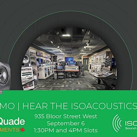 Hello there recording friends!
This event great and very informative ISO Acoustics presentation at LMPro, 935 Bloor St West is rescheduled and happening here tonight at 7pm!
Hope to see you then!
~LM Pro