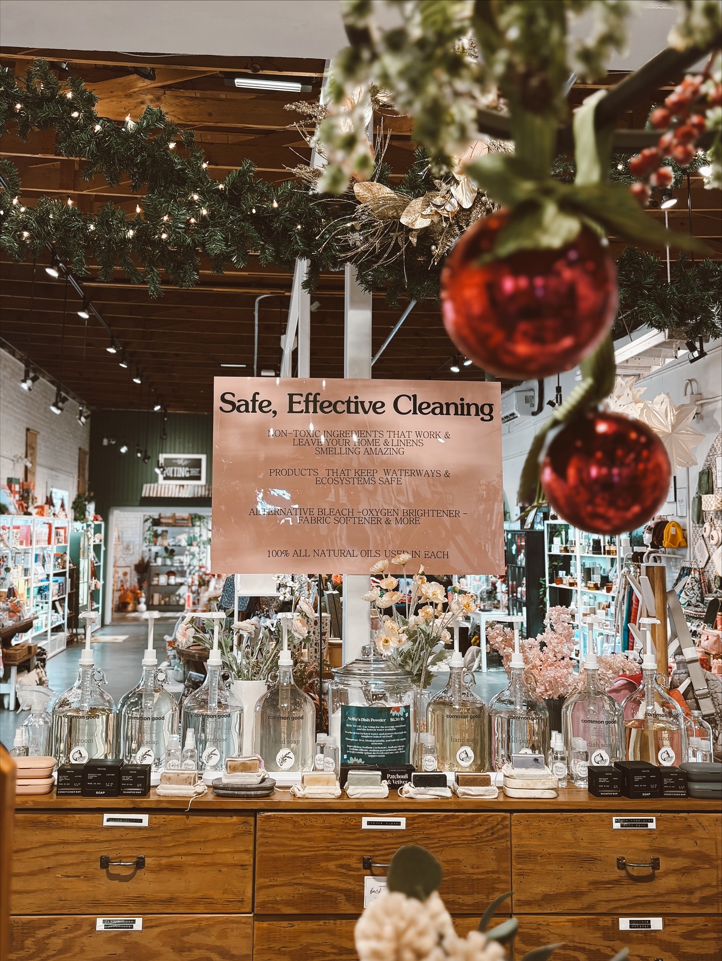 Our cleaning corner has everything you need for a sparkling, safe home. Not sure if you’re sold on all-natural products? Try one of our trial-size bottles and we promise you’ll fall in love! 💚✨